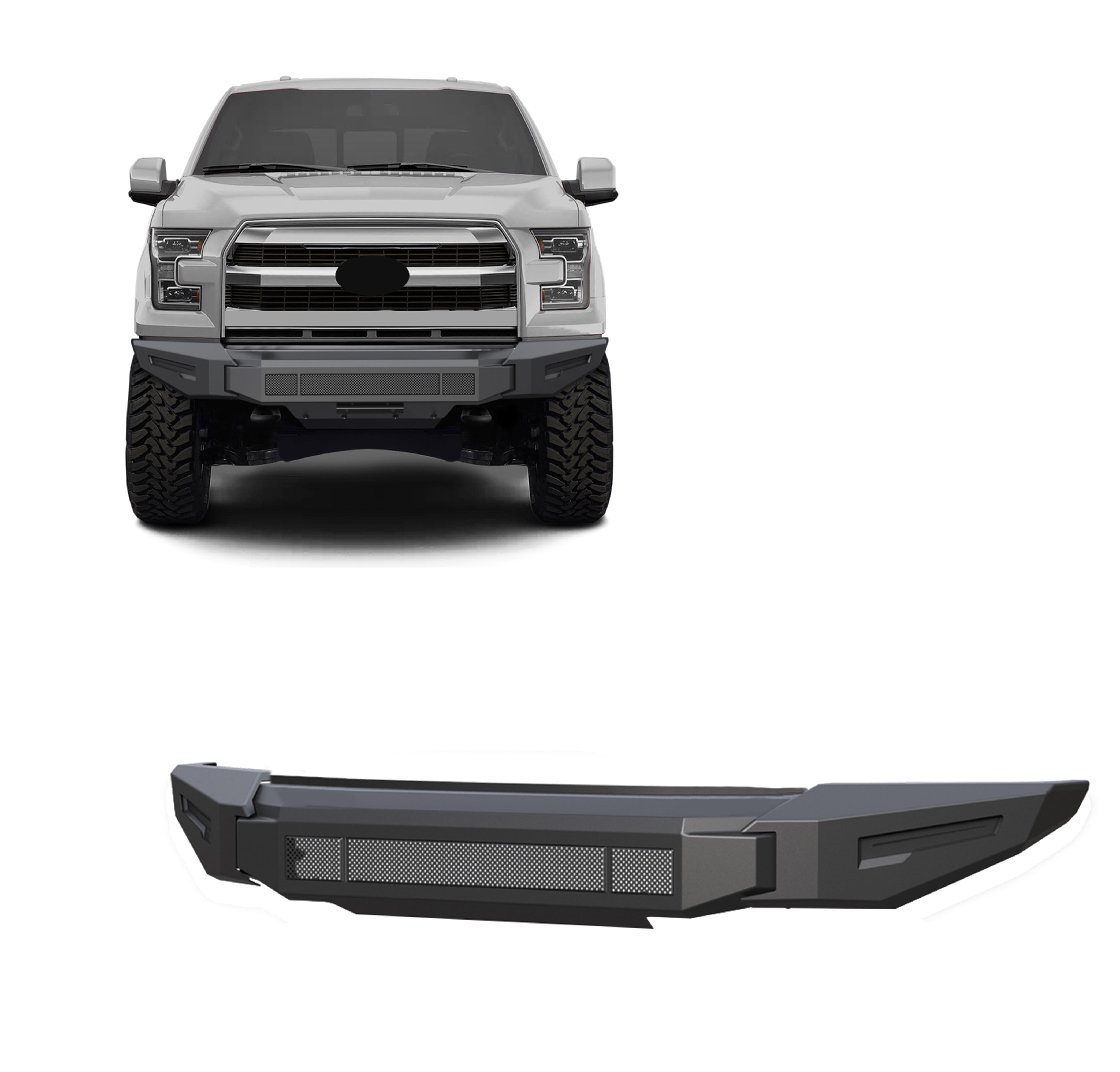 2015-2017 Ford F-150 Armour Ii Heavy Duty Modular Front Bumper-Bumper Only Modular Bumper only | Black Horse Off Road - Image 1