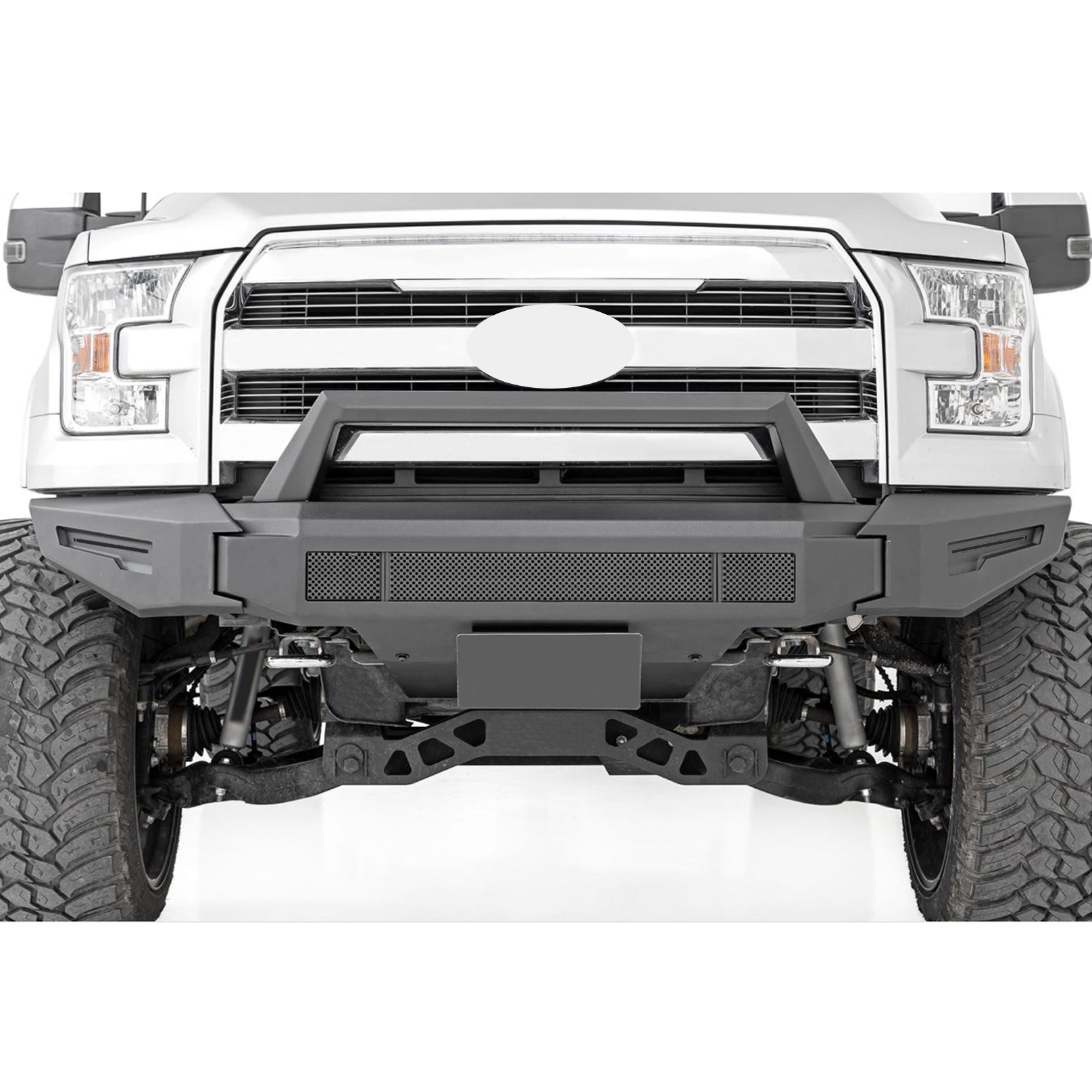 2015-2017 Ford F-150 Armour Ii Heavy Duty Modular Front Bumper Modular Full Set (Bumper, Bull Nose, & Skid Plate) | Black Horse Off Road - Image 8