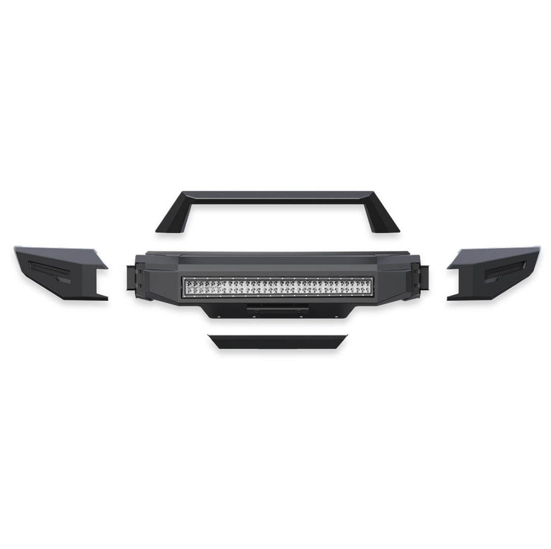 2018-2020 Ford F-150 Armour Ii Heavy Duty Modular Front Bumper Kit Modular Full Set (Bumper, Bull Nose, & Skid Plate) & Includes 1 30in LED Light Bar | Black Horse Off Road - Image 9