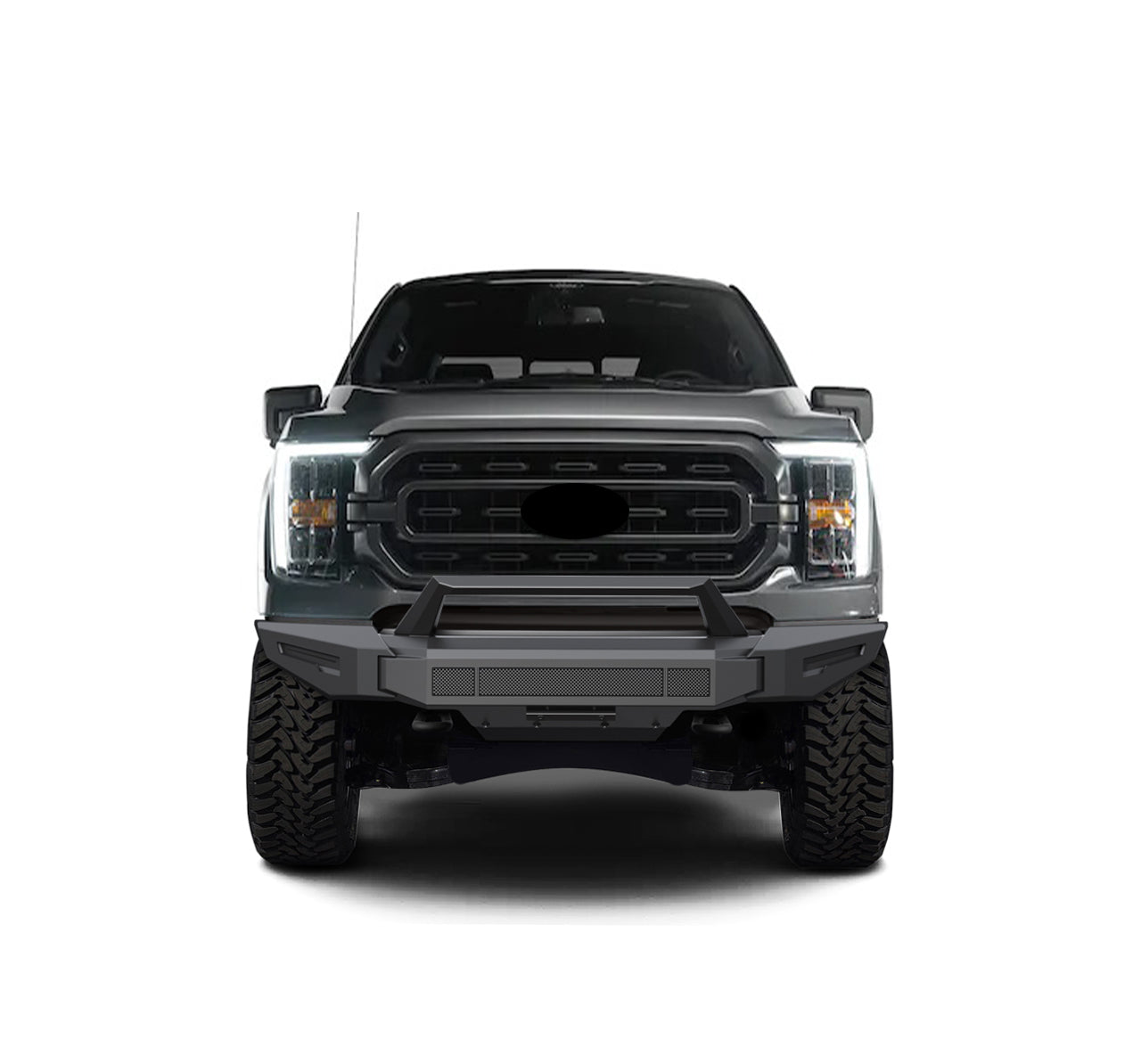 2021-2023 Ford F-150 Armour Ii Heavy Duty Modular Front Bumper Modular Full Set (Bumper, Bull Nose, & Skid Plate) | Black Horse Off Road - Image 7
