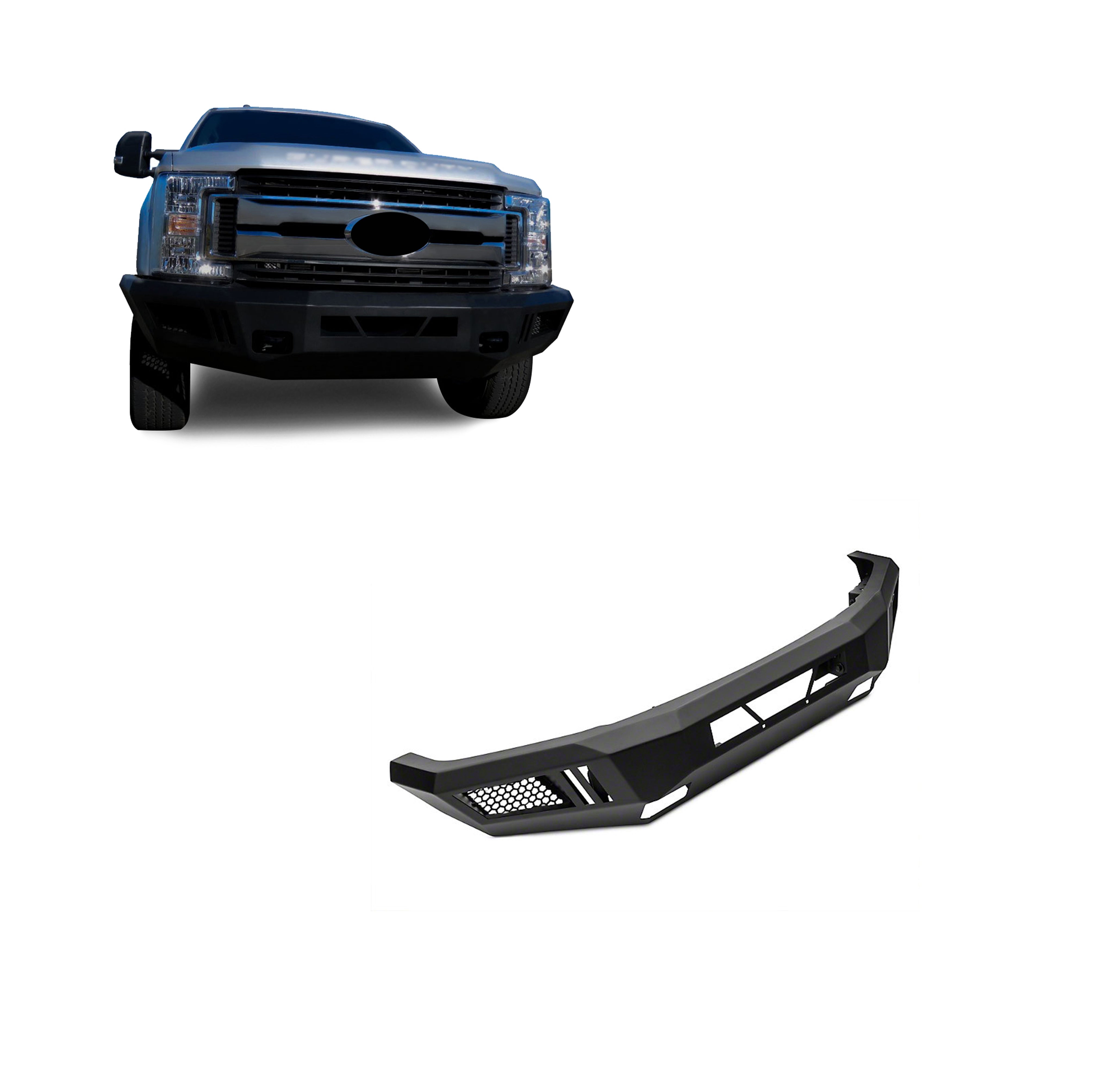 2017-2022 Ford F-250 Super Duty Armour Heavy Duty Front Bumper Armour I Front Bumper No lights included | Black Horse Off Road - Image 1
