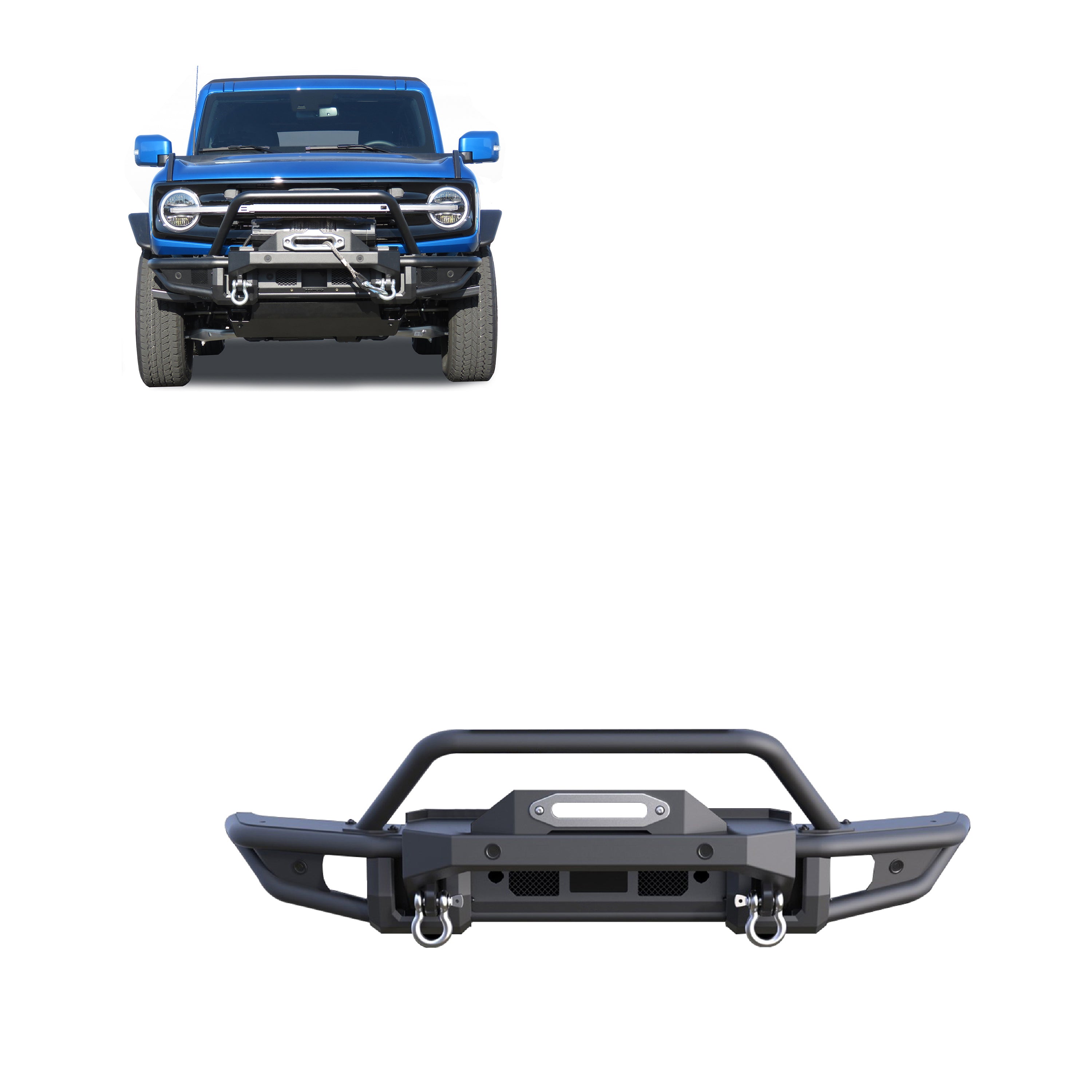 2021-2026 Ford Bronco Armour Tubular Heavy Duty Front Bumper | Black Horse Off Road - Image 1