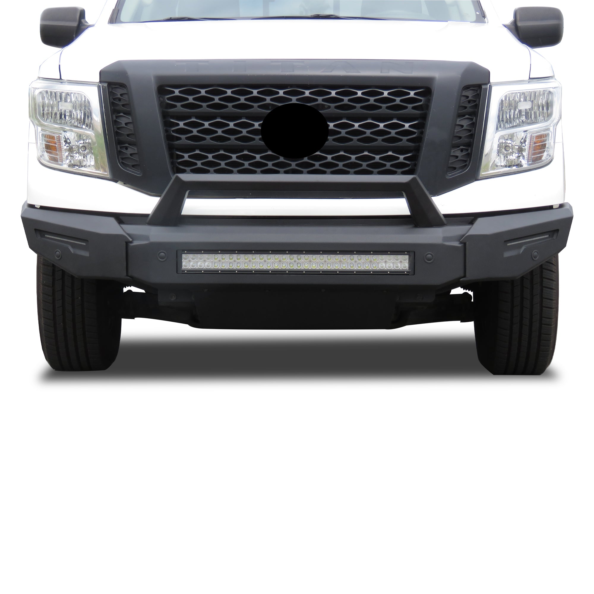 2016-2024 Nissan Titan Xd Armour Ii Heavy Duty Modular Front Bumper Modular Full Set (Bumper, Bull Nose, & Skid Plate) | Black Horse Off Road - Image 3