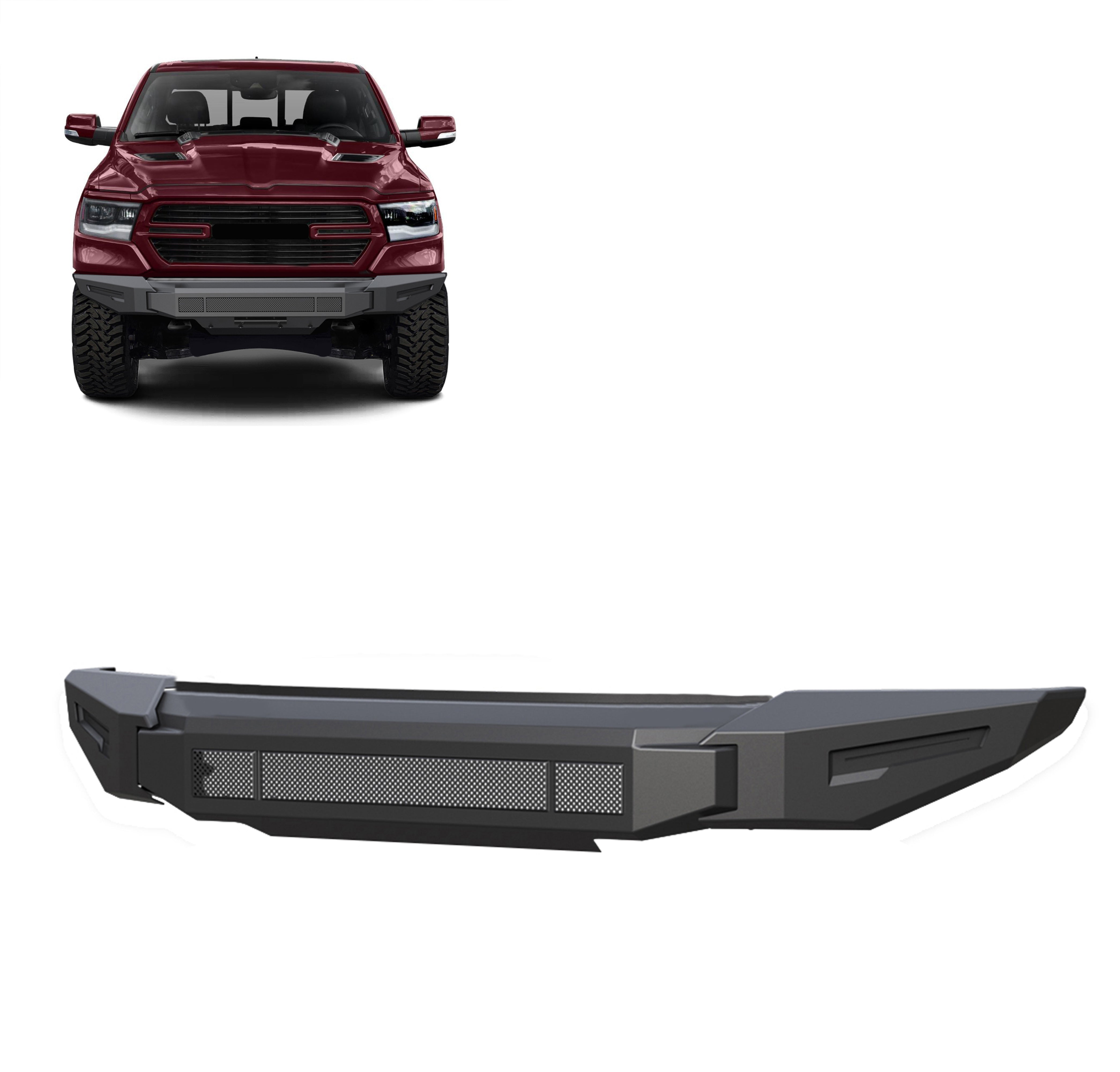 2019-2024 Dodge Ram 1500 Armour Ii Heavy Duty Modular Front Bumper-Bumper Only Modular Bumper only | Black Horse Off Road - Image 1