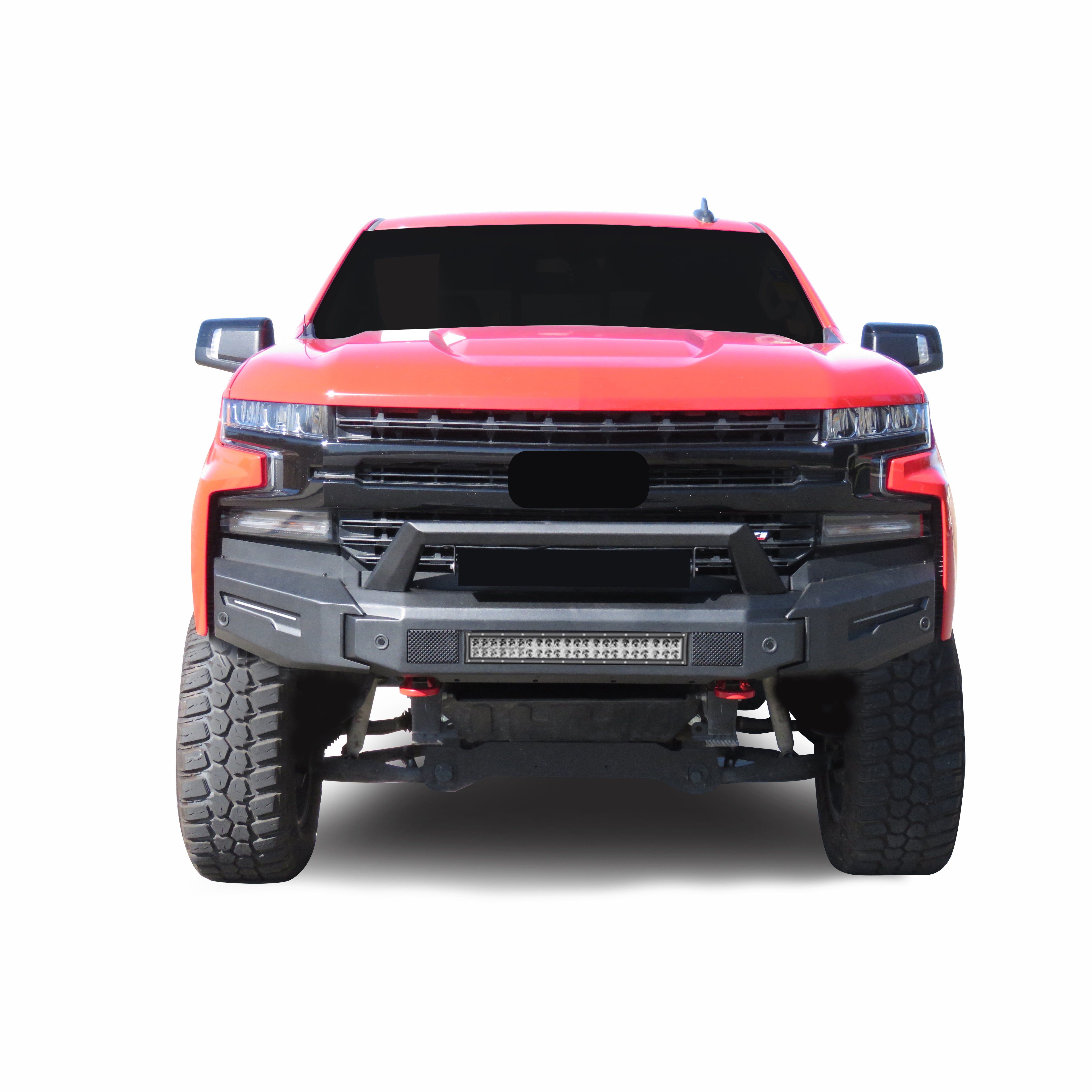 2019-2021 Chevrolet Silverado 1500 Armour Ii Heavy Duty Modular Front Bumper Kit Modular Full Set (Bumper, Bull Nose, & Skid Plate)& Includes 1 20in Double Row LED Light Bar | Black Horse Off Road - Image 2