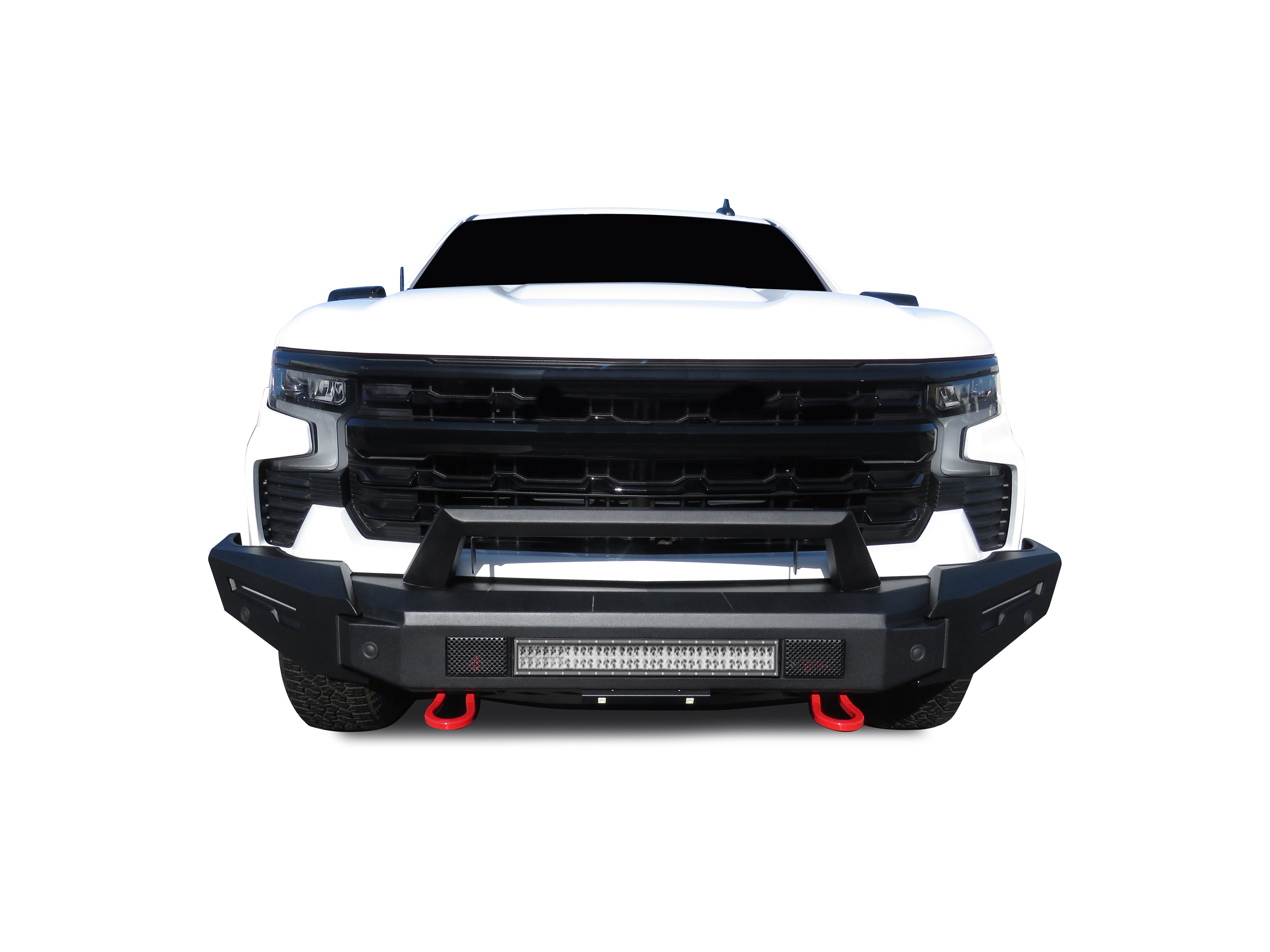 2022-2026 Chevrolet Silverado 1500 Armour Ii Heavy Duty Modular Front Bumper Kit Modular Full Set (Bumper, Bull Nose, & Skid Plate)& Includes 1 20in Double Row LED Light Bar | Black Horse Off Road - Image 2