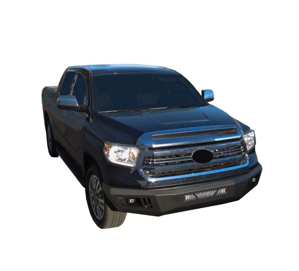 2014-2021 Toyota Tundra Armour Heavy Duty Front Bumper Kit Armour I Front Bumper Includes 1 20in LED Light Bar, 2 sets of 4in cube lights | Black Horse Off Road - Image 2