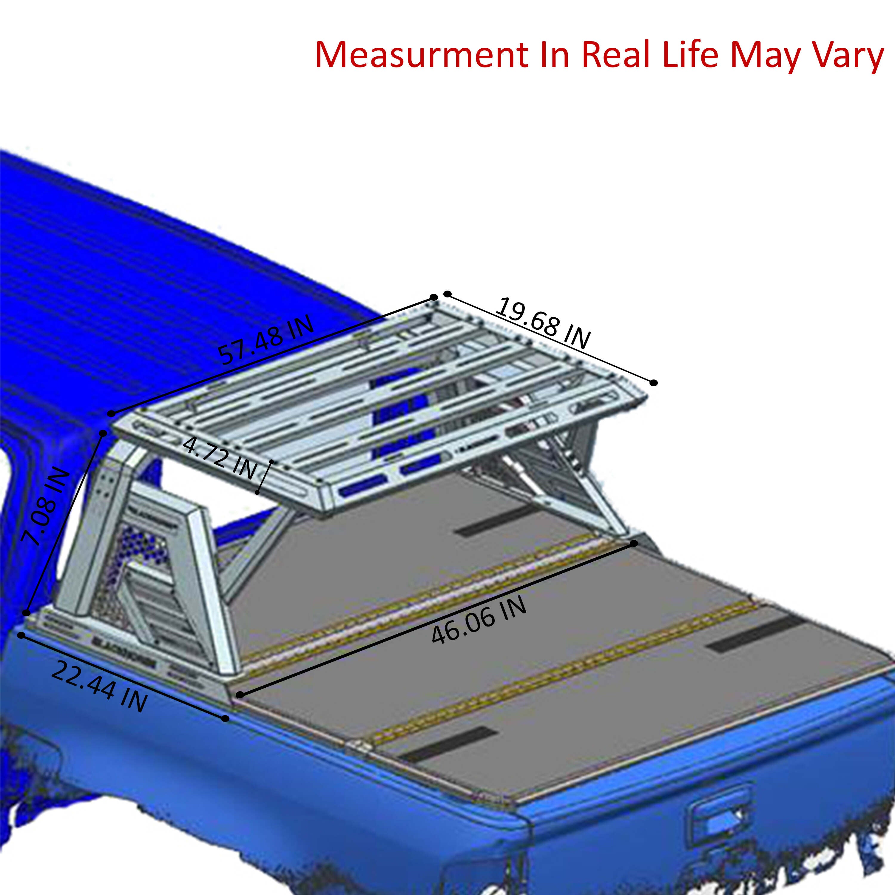 Armour Ii Roll Bar W/Basket Kit 2 sets of 5.3" Dia. Black LED Flood Lights w/ Harness and Switch & 2nd Box: 57.48*4.72*19.68 inch | Black Horse Off Road - Image 8