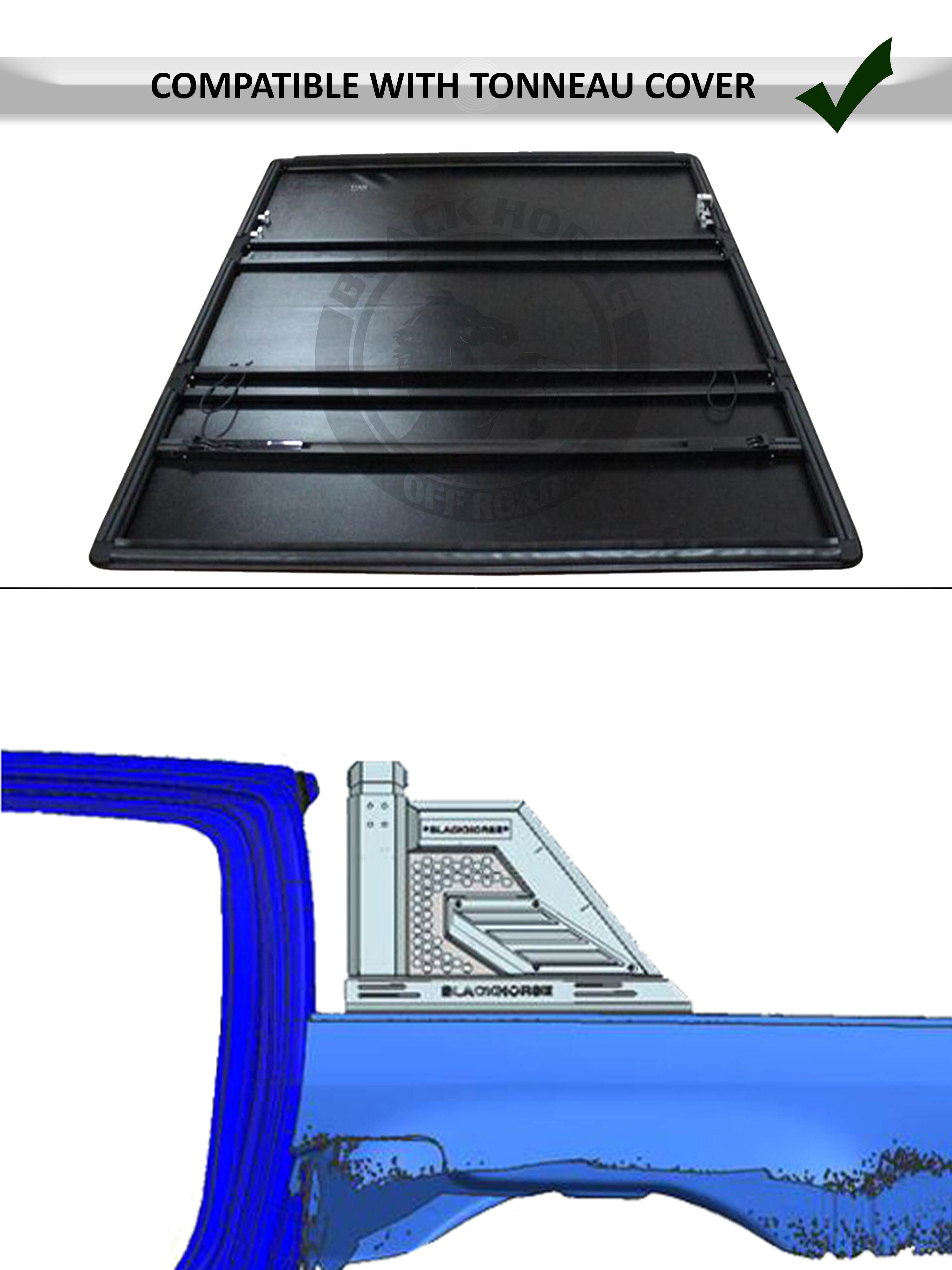 2019-2026 Ford Ranger Armour Ii Roll Bar Kit 2 sets of 5.3" Dia. Black LED Flood Lights w/ Harness and Switch | Black Horse Off Road - Image 3