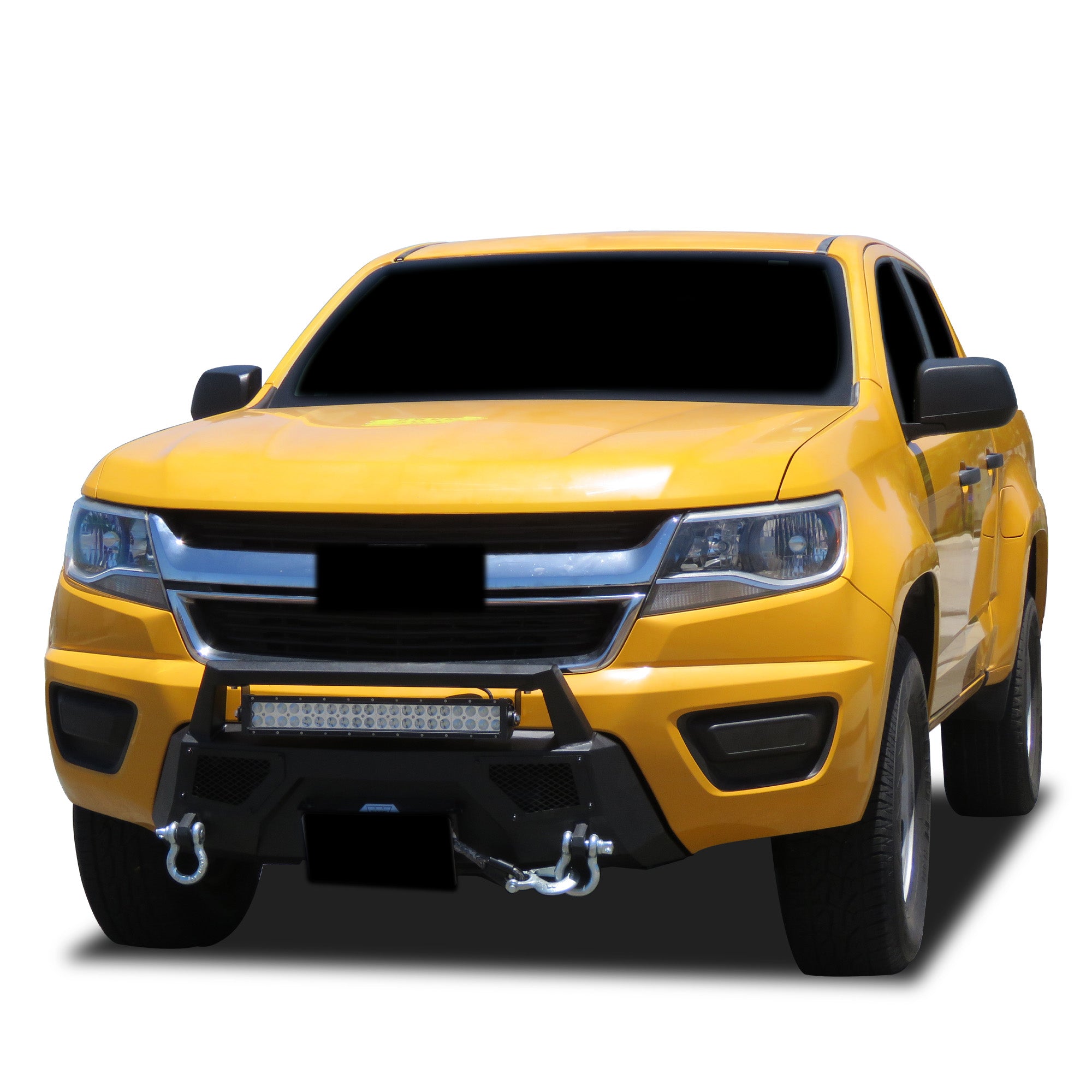 2015-2020 Chevrolet Colorado Armour Iii Heavy Duty Front Winch Bumper Kit & Winch Comes with 20" Single Row Light Bar & 12K Synthetic Rope Winch | Black Horse Off Road - Image 1
