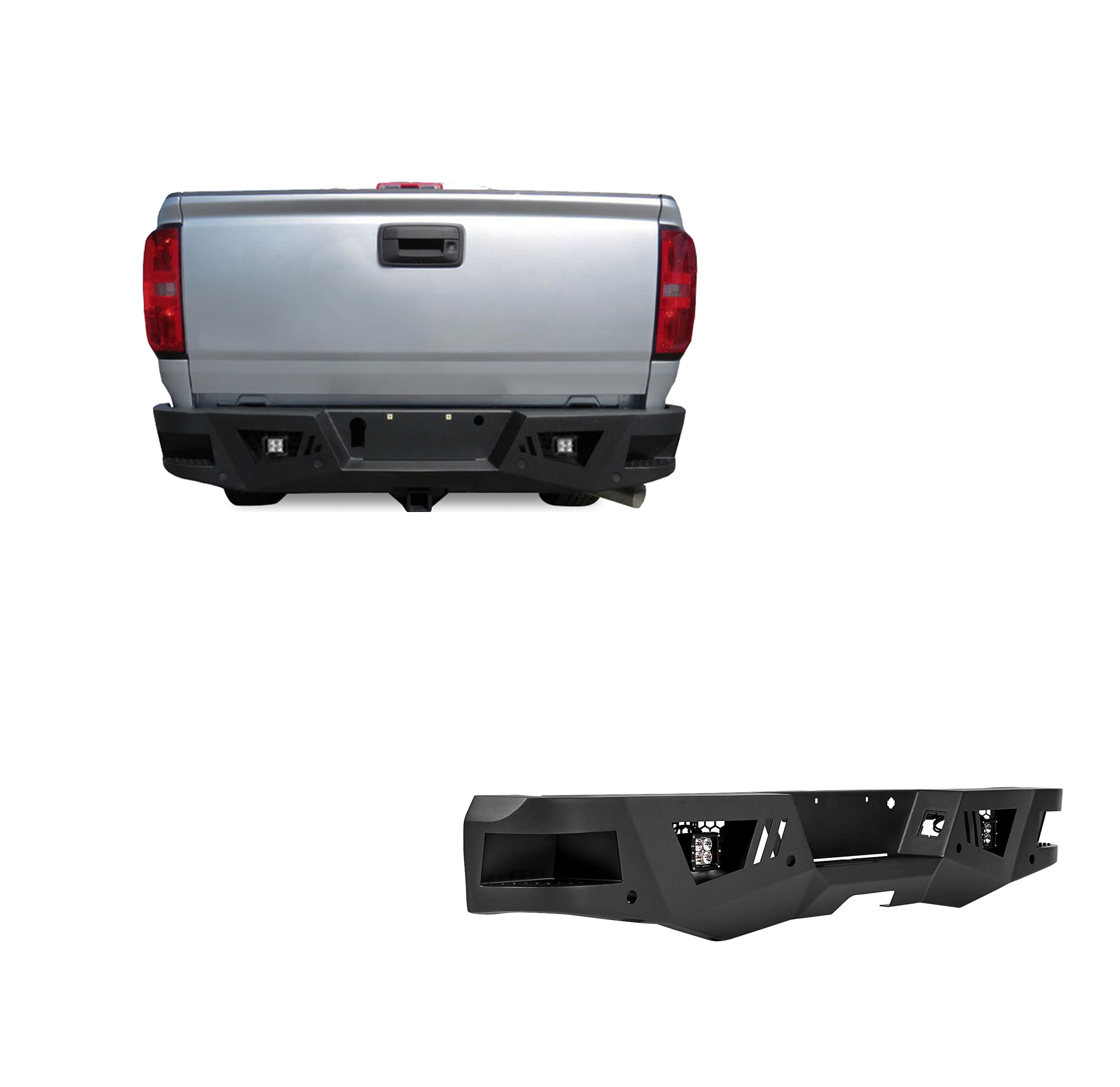 2015-2022 Canyon Armour Heavy Duty Rear Bumper Kit Includes 1 set of 4in cube lights | Black Horse Off Road - Image 1