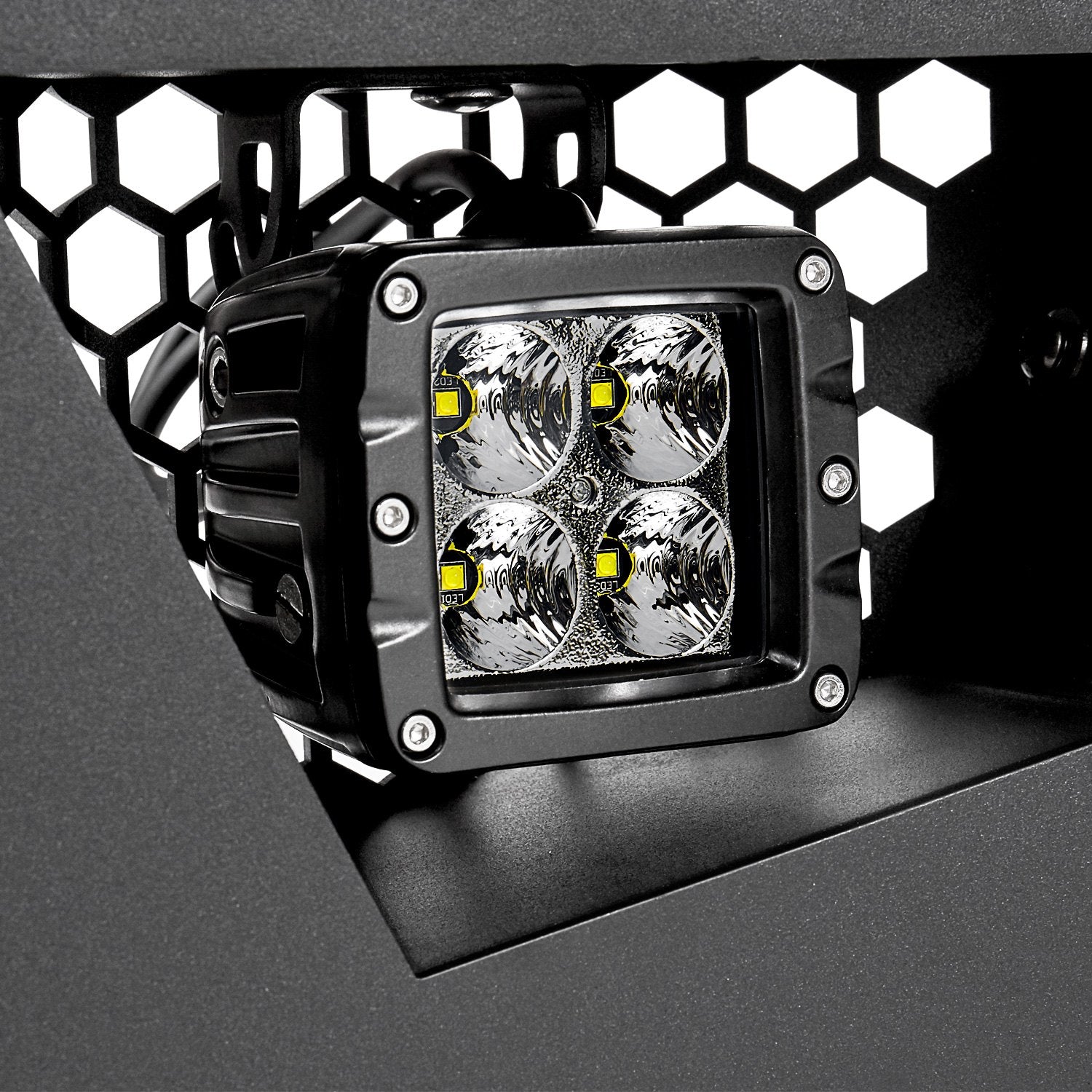2015-2020 Ford F-150 Armour Heavy Duty Rear Bumper Kit Includes 1 set of 4in cube lights | Black Horse Off Road - Image 8