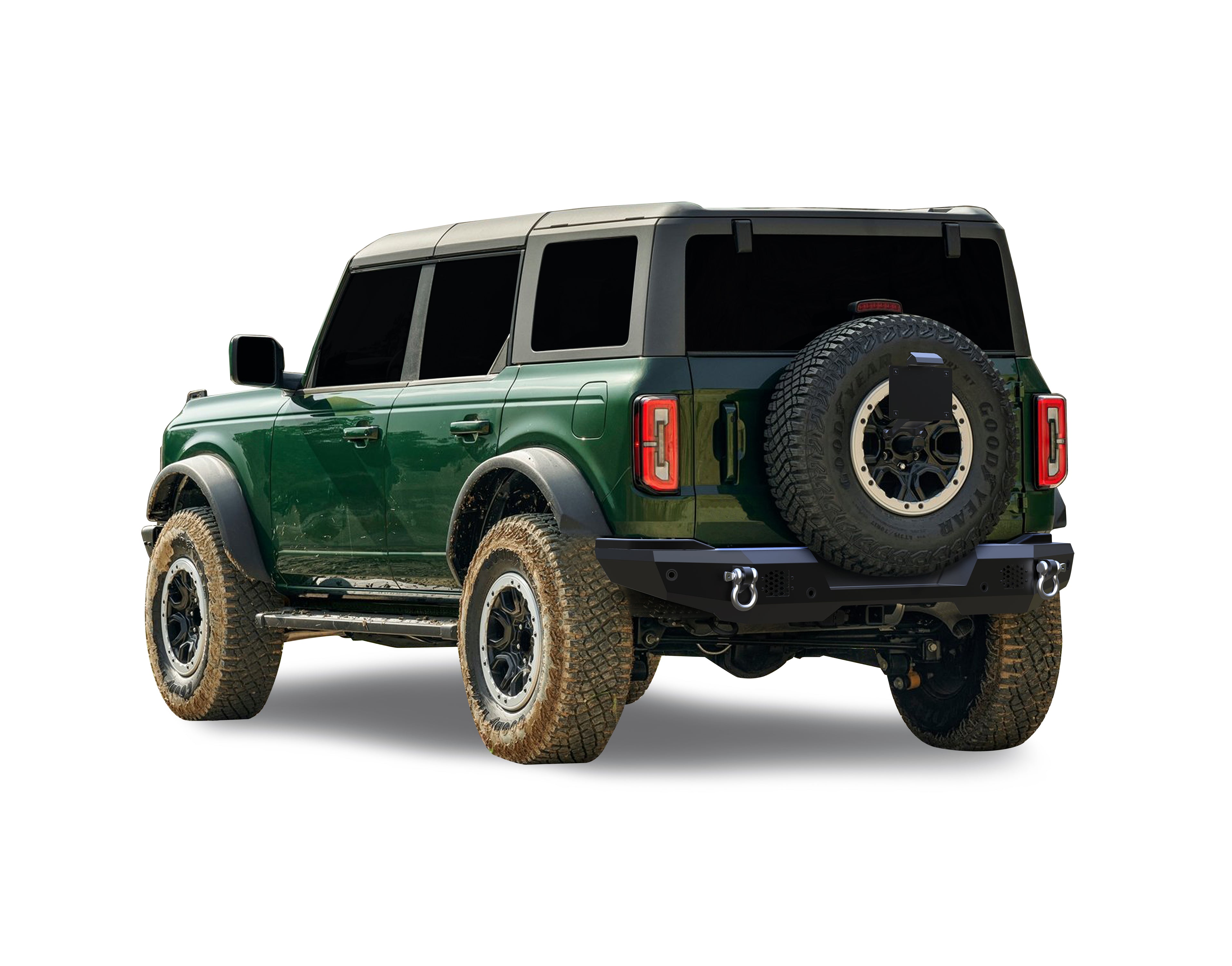 2021-2026 Ford Bronco Armour Heavy Duty Rear Bumper Plate Style Full Width No lights included | Black Horse Off Road - Image 2