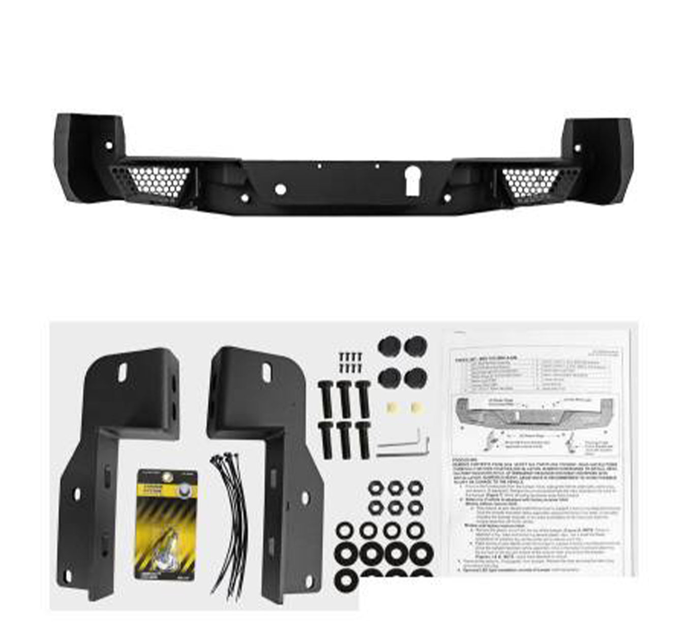 2007-2019 Sierra 1500 Armour Heavy Duty Rear Bumper No lights included | Black Horse Off Road - Image 4