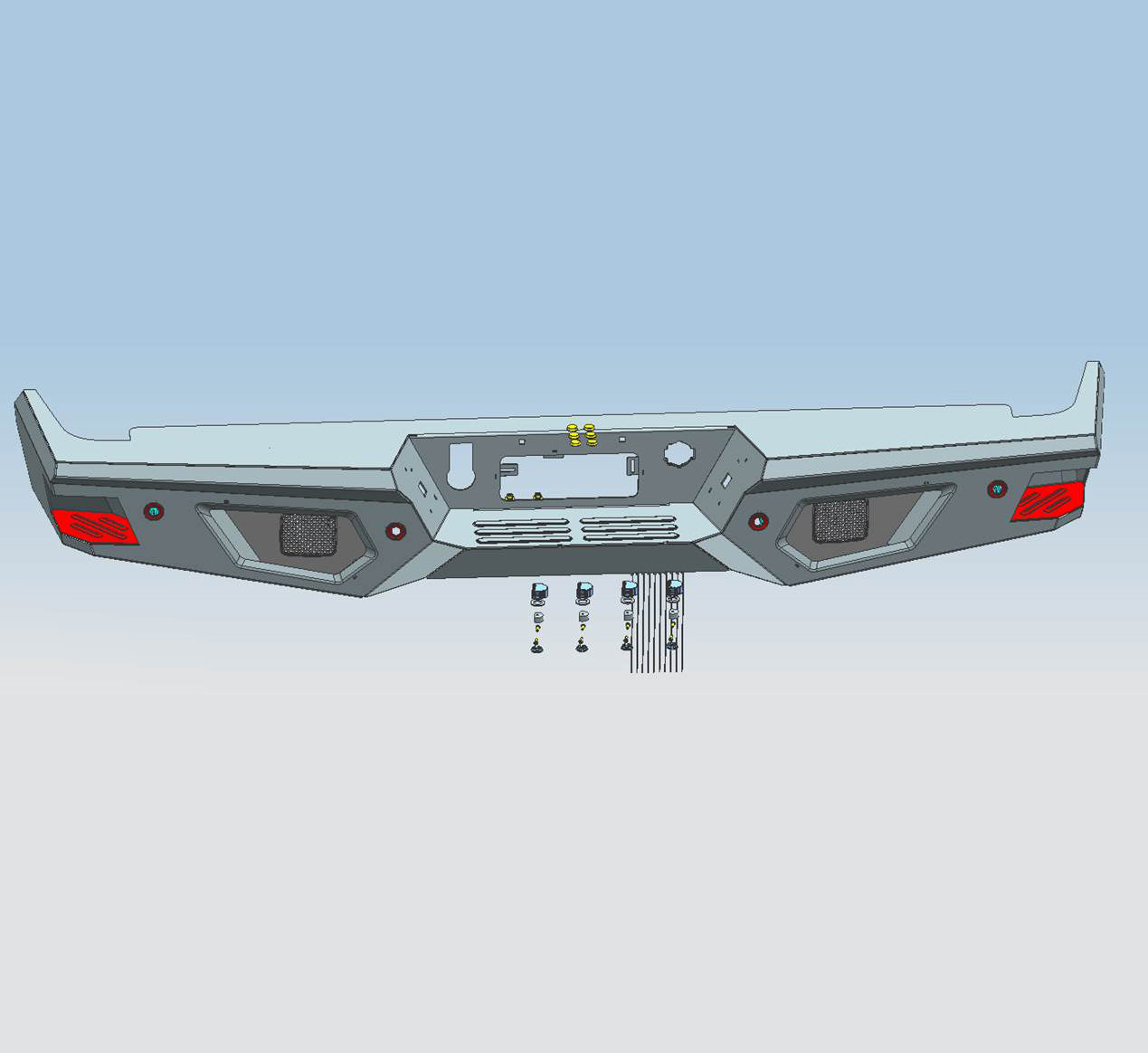 2019-2026 Sierra 1500 Armour Heavy Duty Rear Bumper No lights included | Black Horse Off Road - Image 6