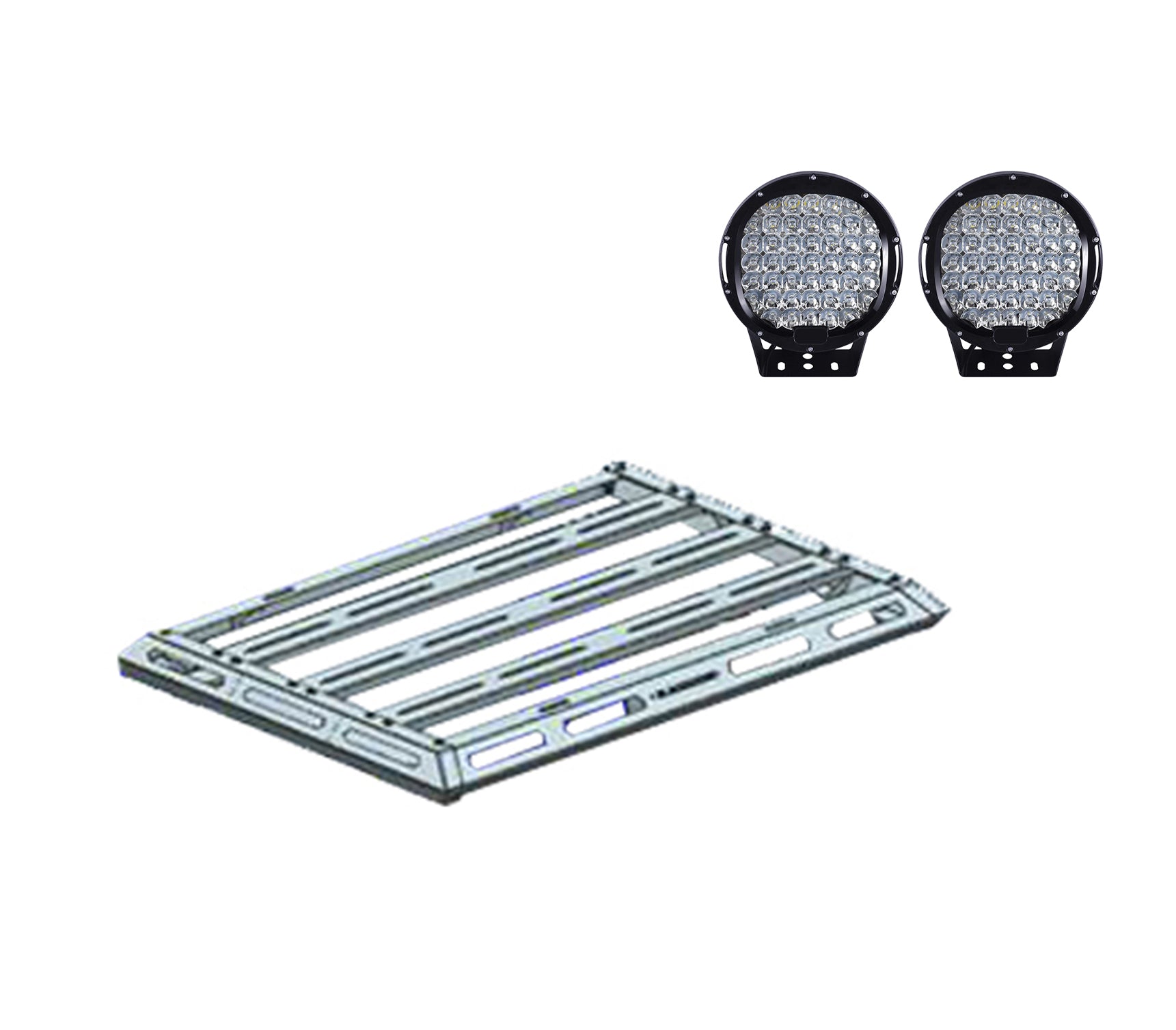 Armour Ii Basket Kit W/ Set of 9" Black Round LED Light | Black Horse Off Road - Image 3