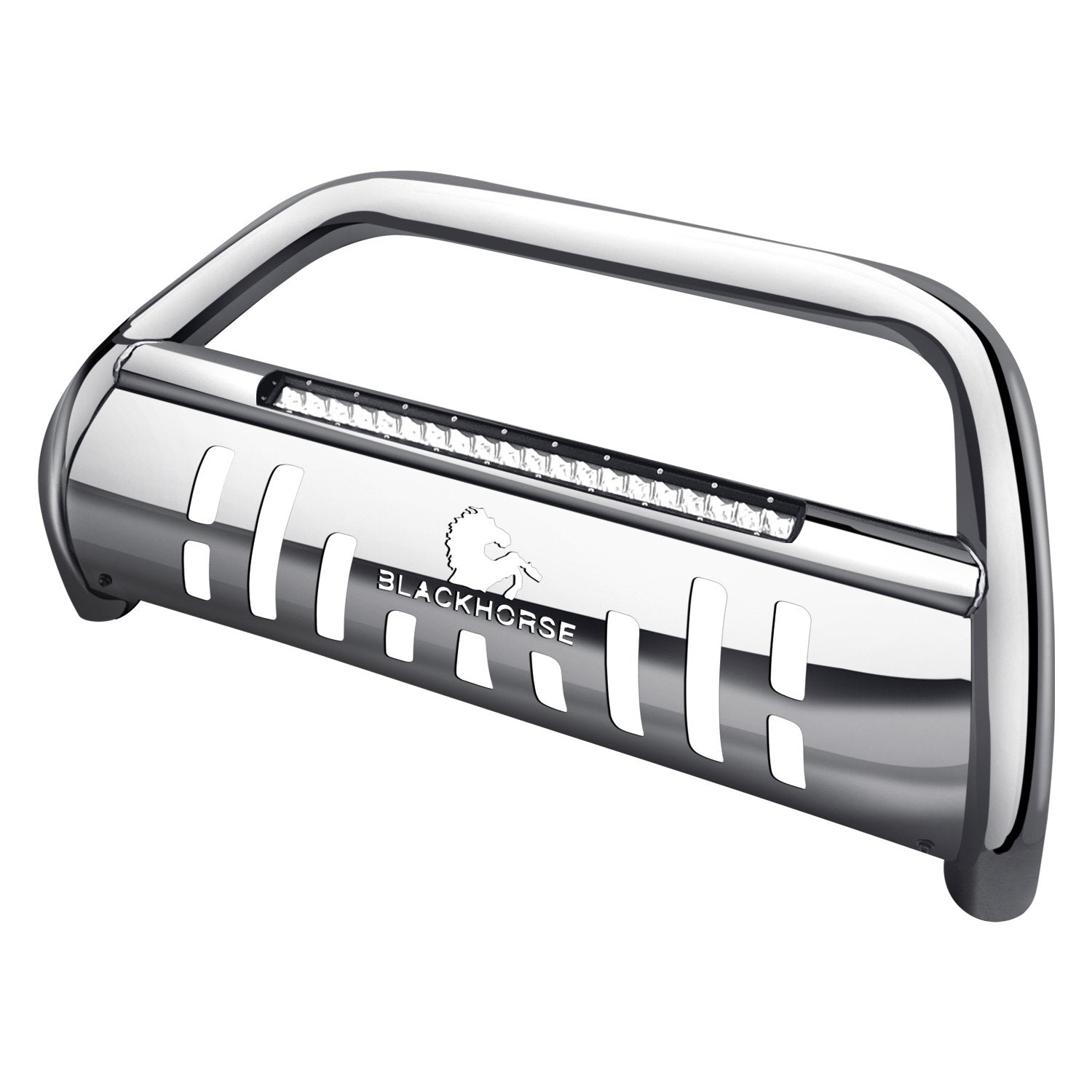 2007-2021 Avalanche Beacon Bull Bar Skid Plate Incl. Pre-installed 20LED Light Bar | Black Horse Off Road - Image 1
