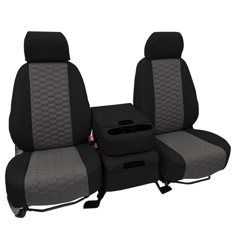 Custom Fit Truck Seat Covers for Ford, Chevy, Ram & Toyota – Faux Leather Hex Quilted | Made in USA