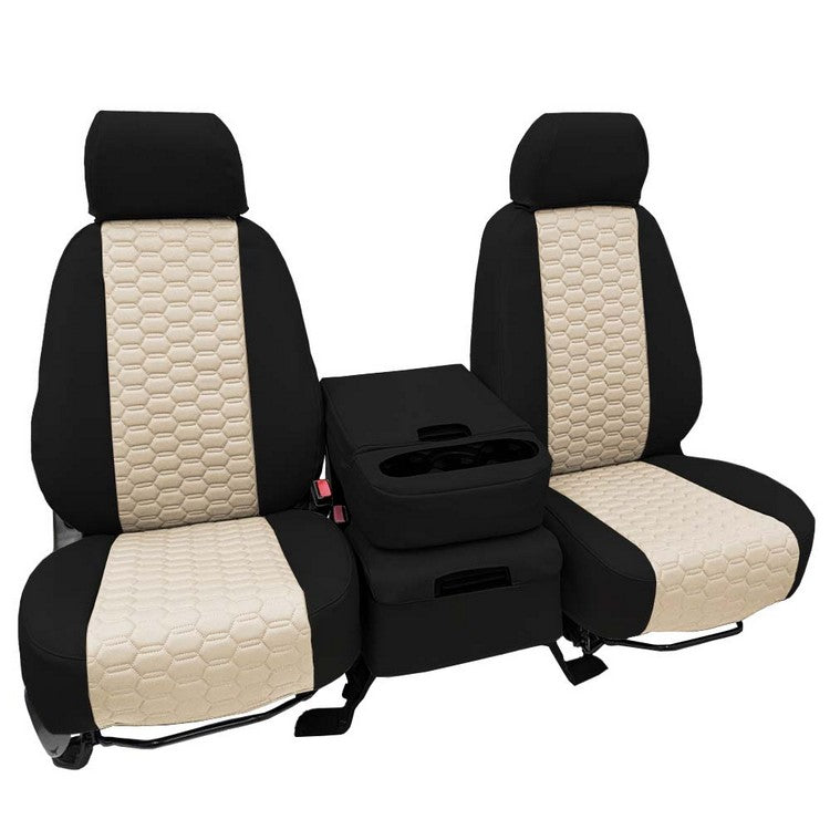 Custom Fit Truck Seat Covers for Ford, Chevy, Ram & Toyota – Faux Leather Hex Quilted | Made in USA