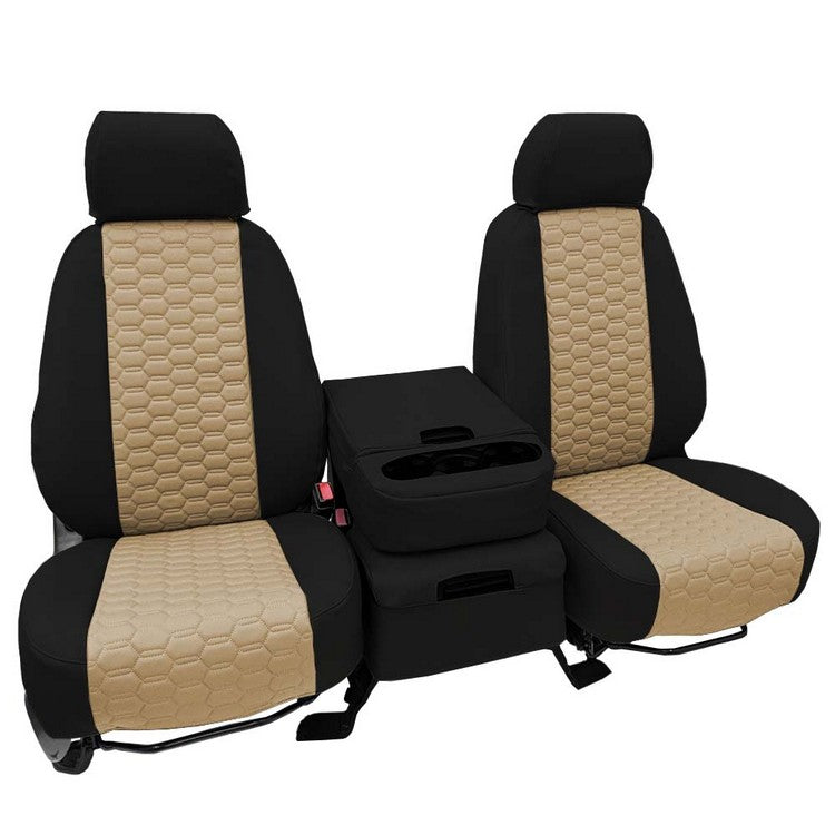 Custom Fit Truck Seat Covers for Ford, Chevy, Ram & Toyota – Faux Leather Hex Quilted | Made in USA