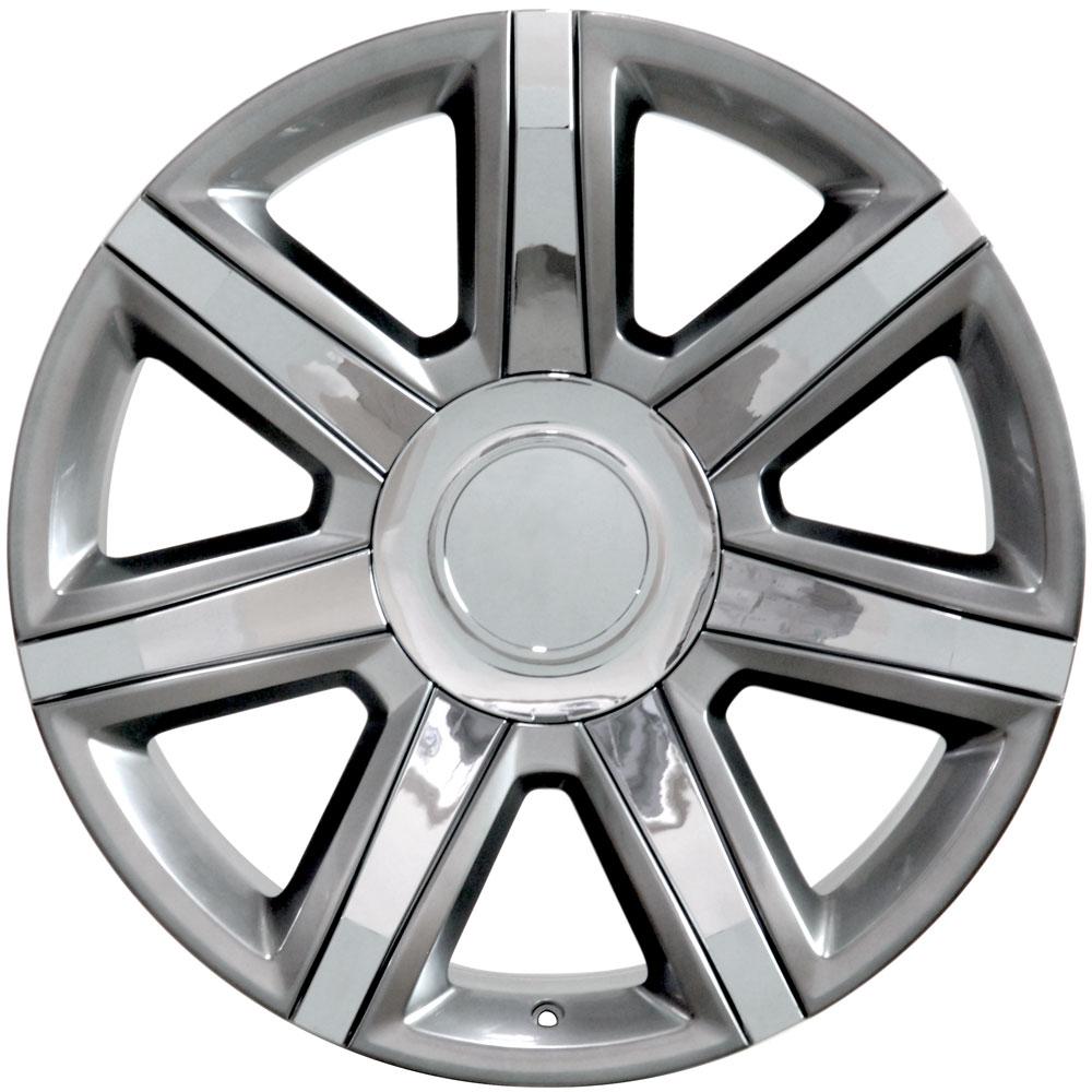 OE Wheels CA87 22x9 Gloss Hyper Silver with Chrome Insert replica wheel