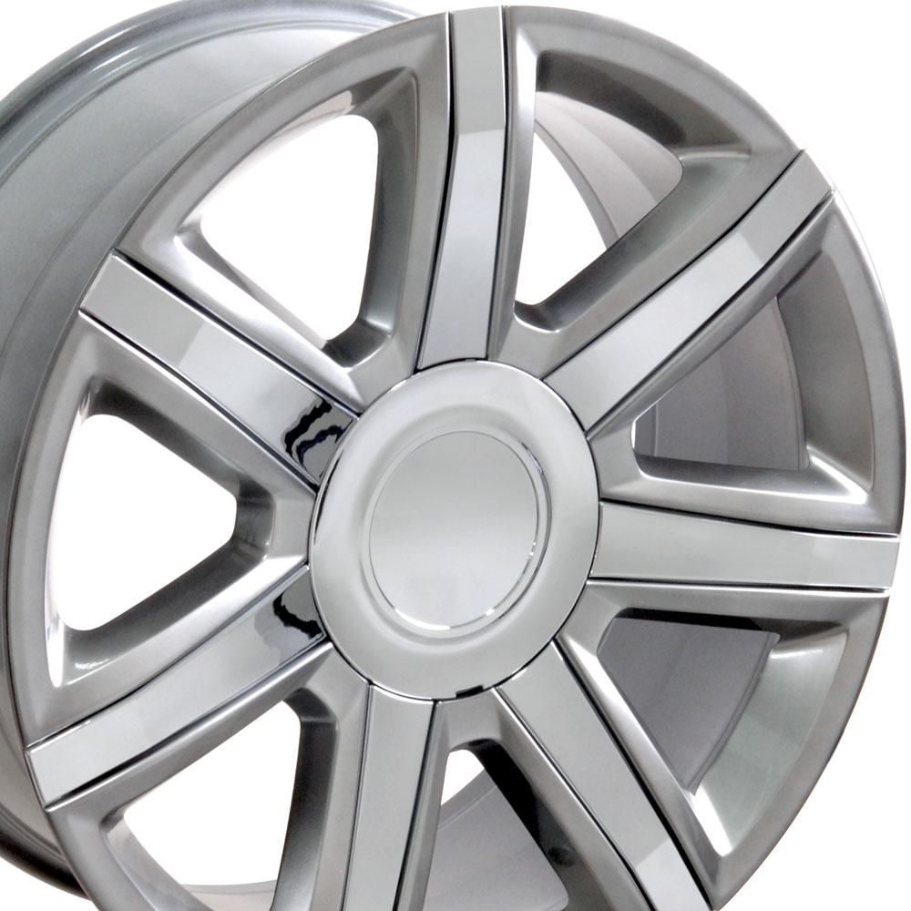 OE Wheels CA87 22x9 Gloss Hyper Silver with Chrome Insert replica wheel
