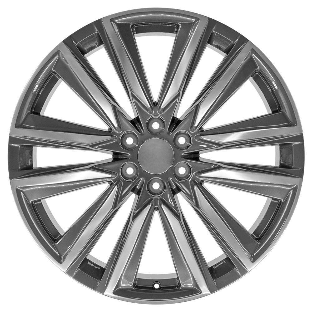 OE Wheels CA91 24x10 Gloss Gunmetal with Polished Face replica wheel