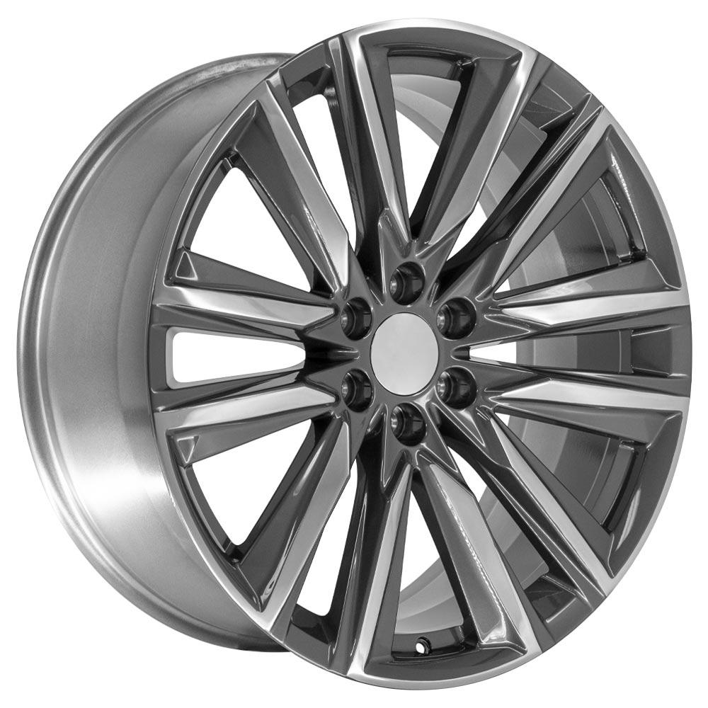OE Wheels CA91 24x10 Gloss Gunmetal with Polished Face replica wheel