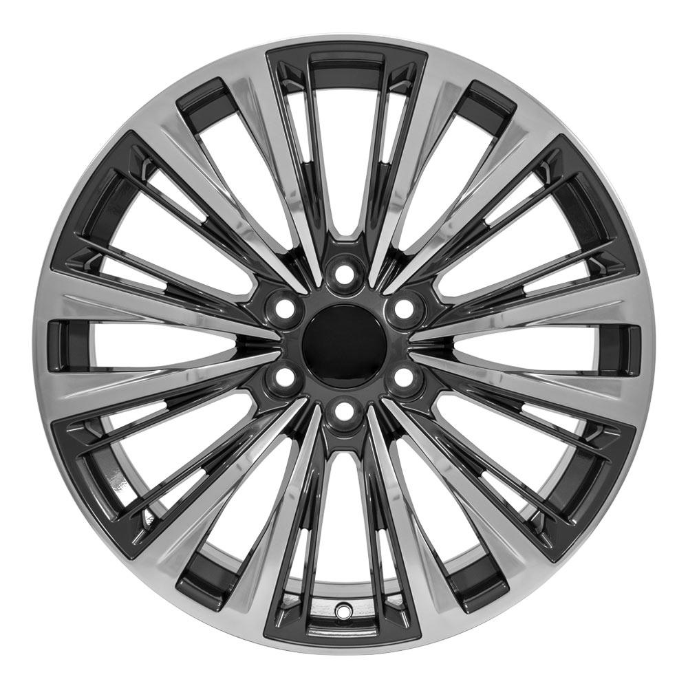 OE Wheels CA93 22x9 Gloss Gunmetal with Polished Face replica wheel