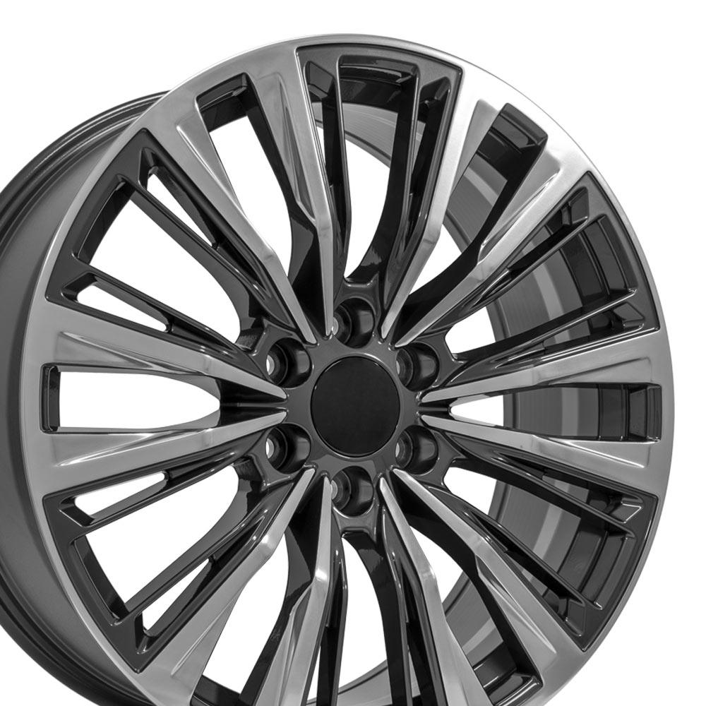 OE Wheels CA93 22x9 Gloss Gunmetal with Polished Face replica wheel