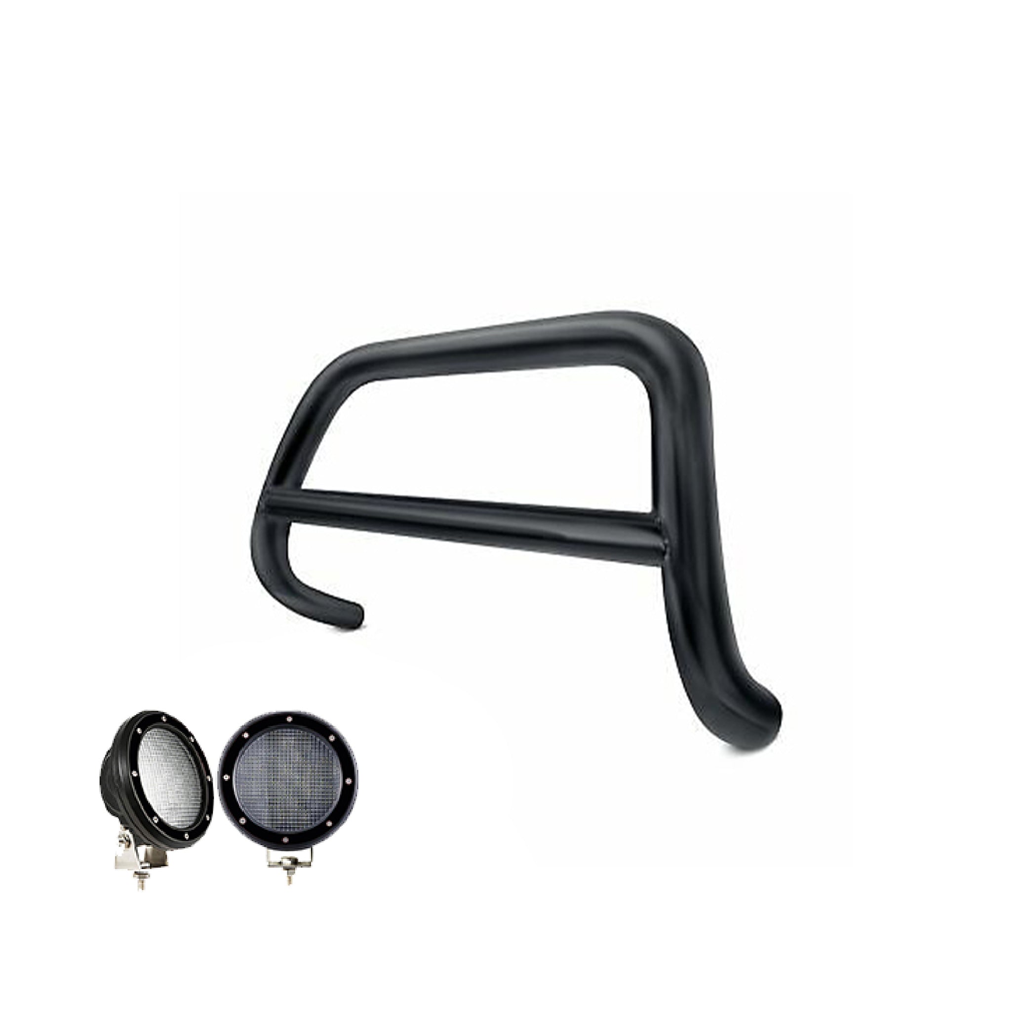2013-2021 Nissan Pathfinder A Bar Kit Pair of 5.3" Dia. LED Flood Lights w/ Black Trim Rings Wiring Harness and Switch | Black Horse Off Road - Image 2