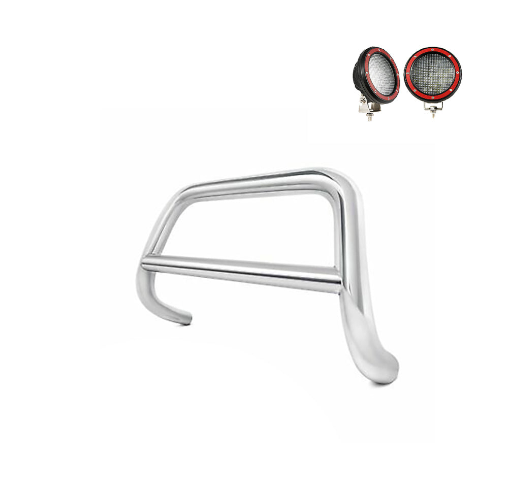 2002-2005 Ford Explorer / Mercury Mountaineer A Bar Kit Pair of 5.3" Dia. LED Flood Lights w/ Red Trim Rings Wiring Harness and Switch | Black Horse Off Road - Image 2