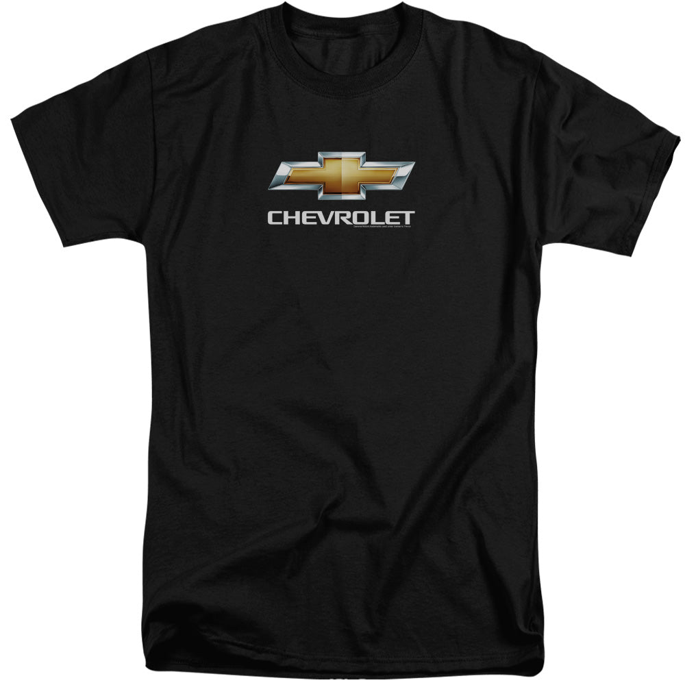 Chevy Bowtie Stacked-Adult Tall Fit Short Sleeve-Black
