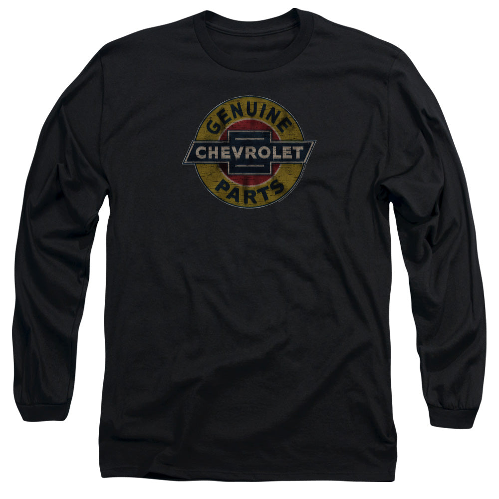 Chevrolet Genuine Chevy Parts Distressed Sign-Adult Long Sleeve-Black