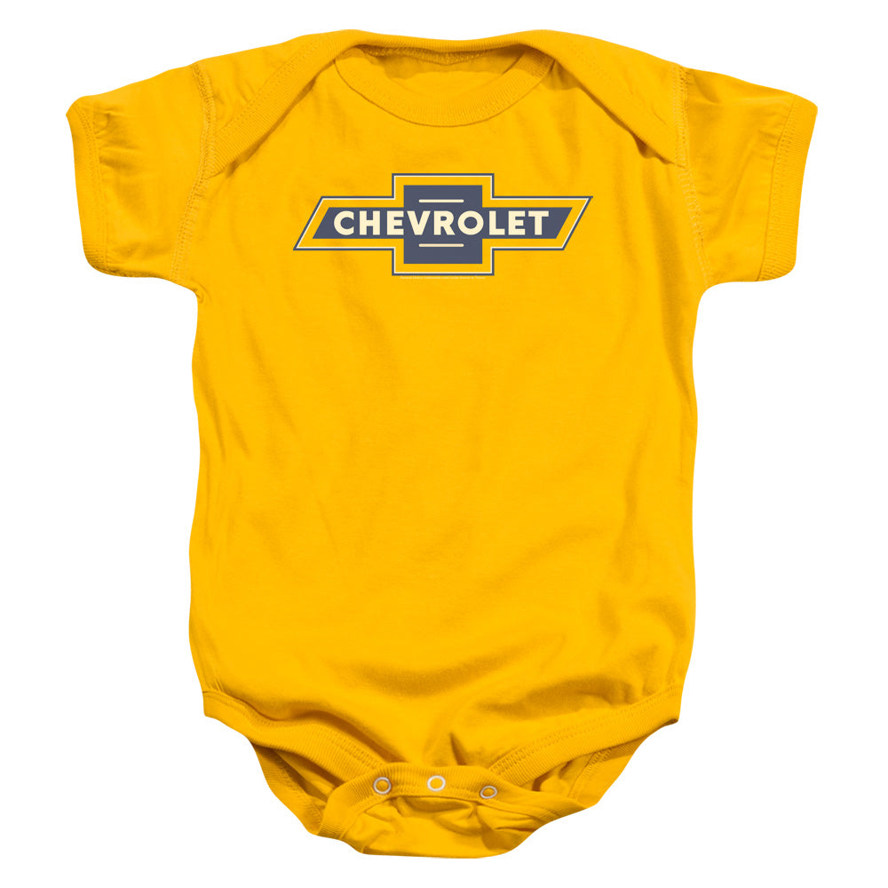 Chevrolet Blue and Gold Vintage Bowtie-Infant Snapsuit-Gold