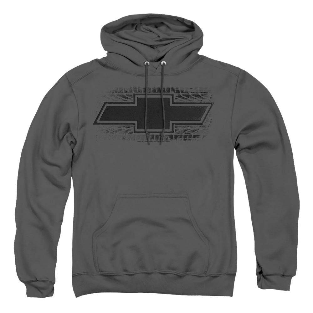 Chevrolet Bowtie Burnout-Adult Pullover Hoodie-Charcoal