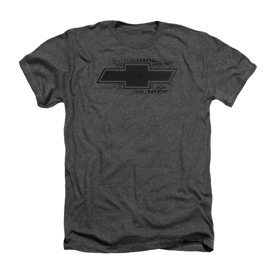 Chevrolet Bowtie Burnout-Adult Regular Fit Heather Short Sleeve-Charcoal