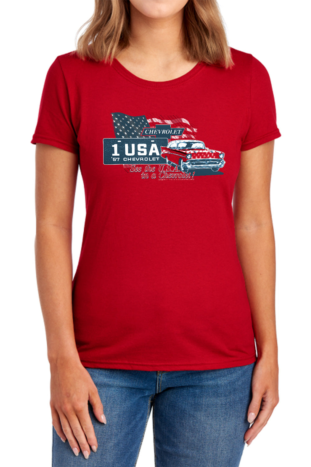 Chevrolet See The USA-Women's Short Sleeve-Red