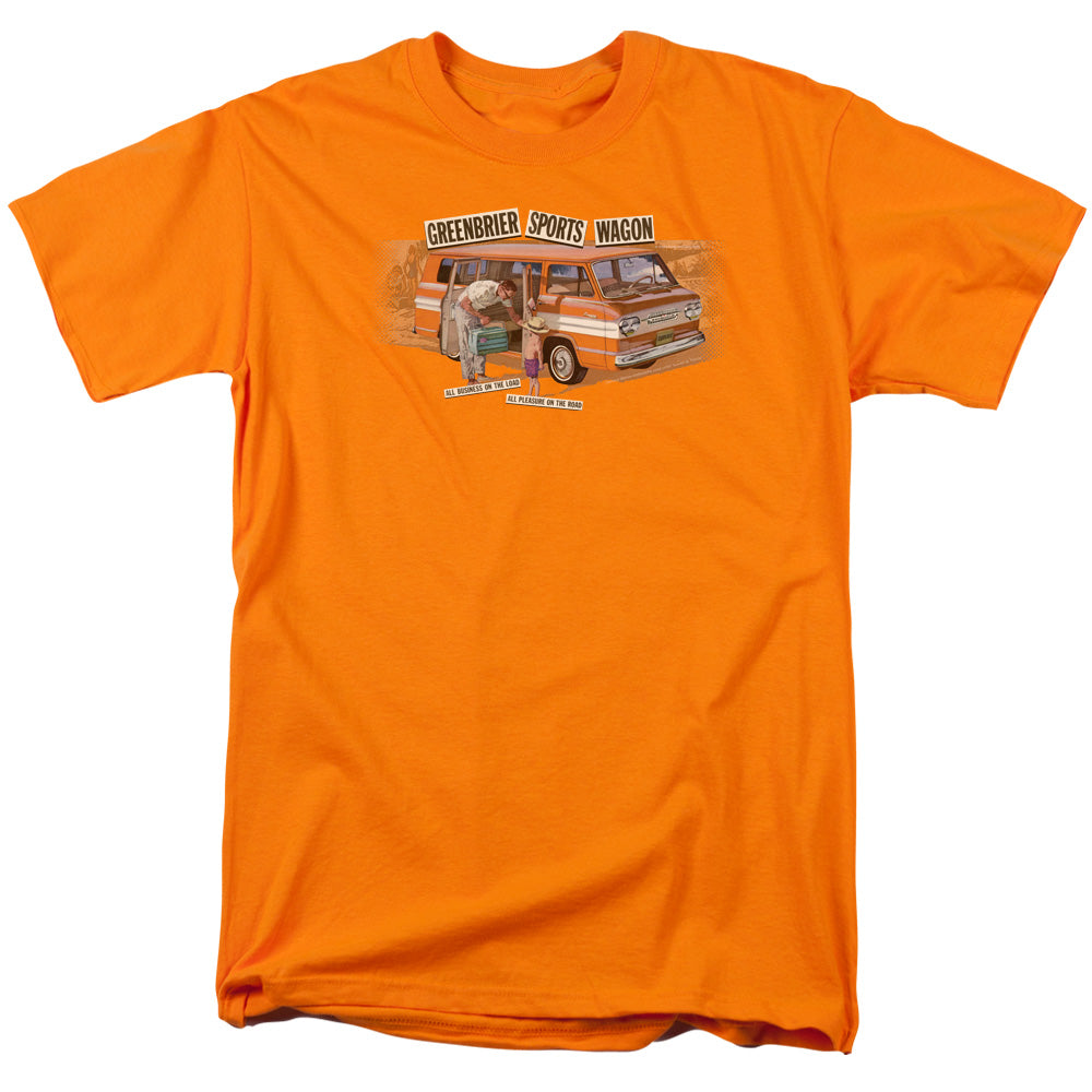 Chevrolet Greenbrier Corvair Sport Wagon-Adult Regular Fit Short Sleeve-Orange