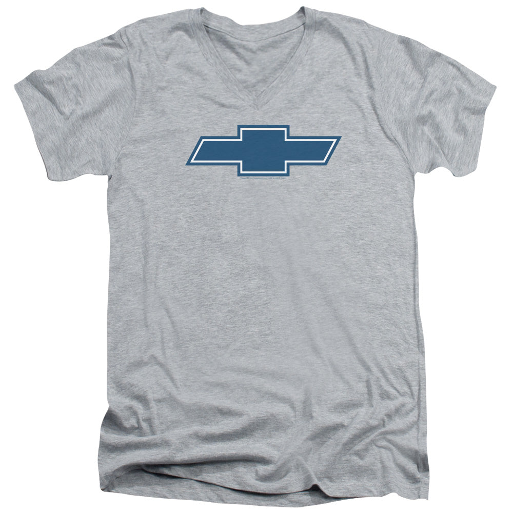 Chevrolet Simple Vintage Bowtie-Adult Slim Fit V Neck Cotton-Athletic Heather