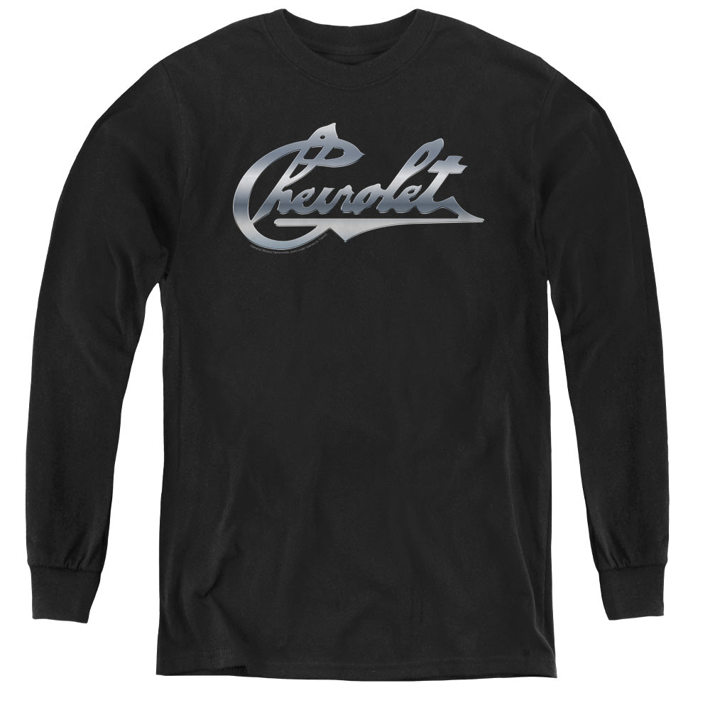 Chevrolet Chrome Vintage Chevy Bowtie-L/S Youth-Black