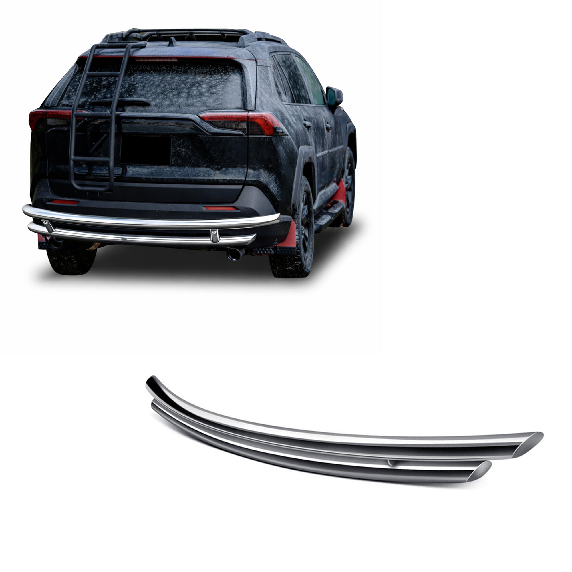 2019-2025 Toyota Rav4 Rear Bumper Guard Double Layer | Black Horse Off Road - Image 1