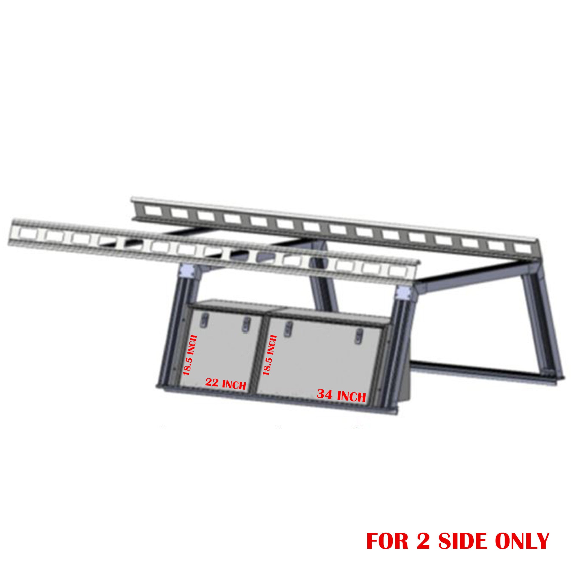 Base K2 Over Cab Rack With Tool Box | Black Horse Off Road - Image 6