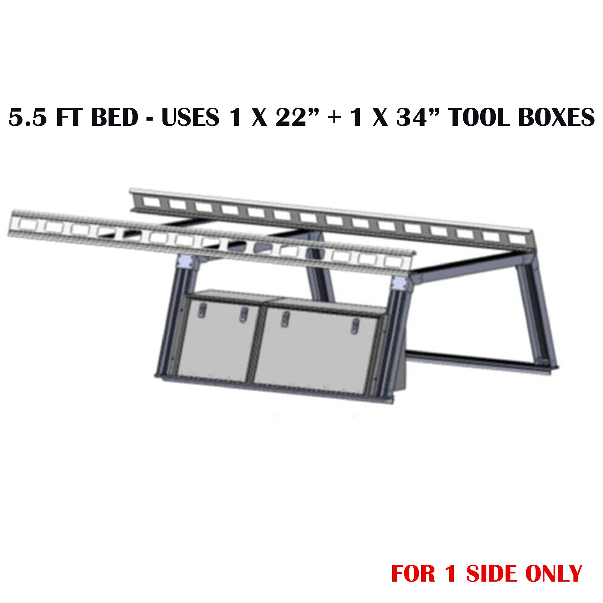 Base K2 Over Cab Rack With Tool Box | Black Horse Off Road - Image 3