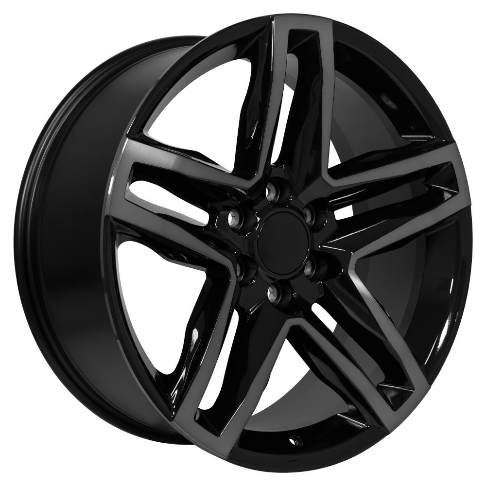 OE Wheels CV34B 22x9 Gloss Black Machined with Tinted Clear replica wheel
