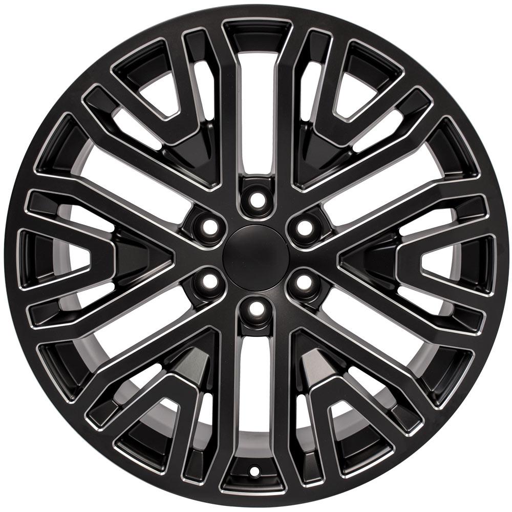 OE Wheels CV37 22x9 Satin Black with Milled Edge replica wheel