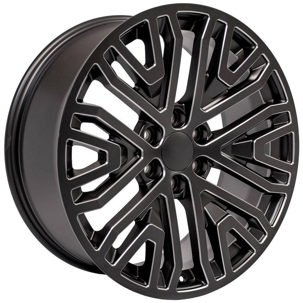 OE Wheels CV37 22x9 Satin Black with Milled Edge replica wheel