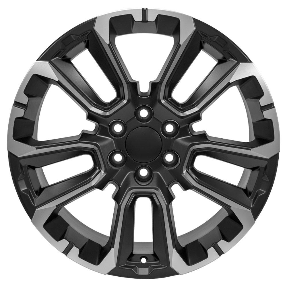 OE Wheels CV68 22x9 Satin Black with Milled Edge replica wheel