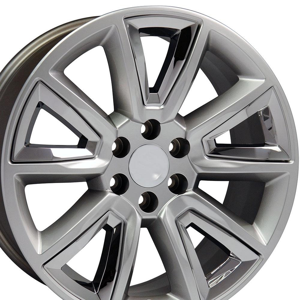 OE Wheels CV73 20x8.5 Gloss Hyper Black with Chrome Insert replica wheel