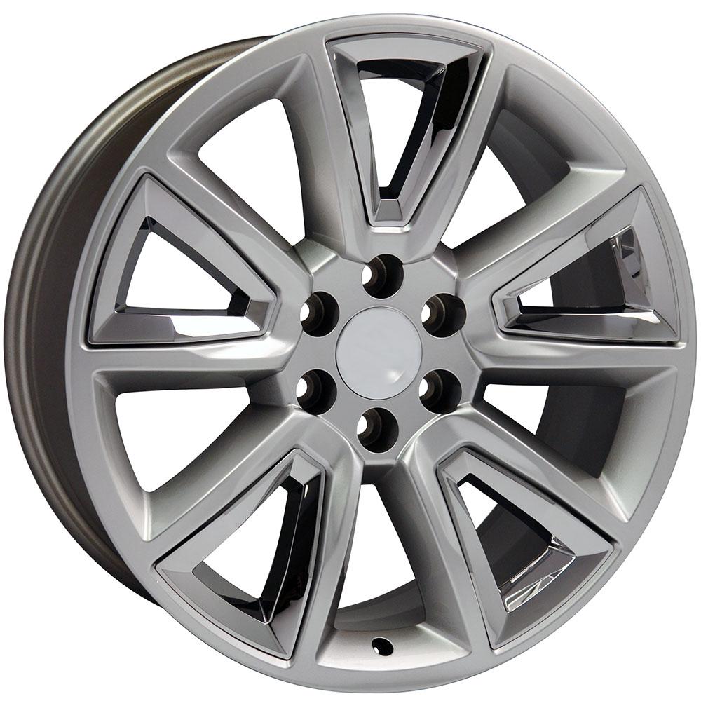 OE Wheels CV73 20x8.5 Gloss Hyper Black with Chrome Insert replica wheel